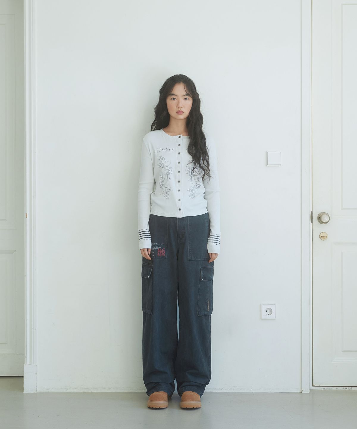 데프가먼츠(DEFGARMENTS) ETHNIC RIB KNIT CARDIGAN [2COLOR]
