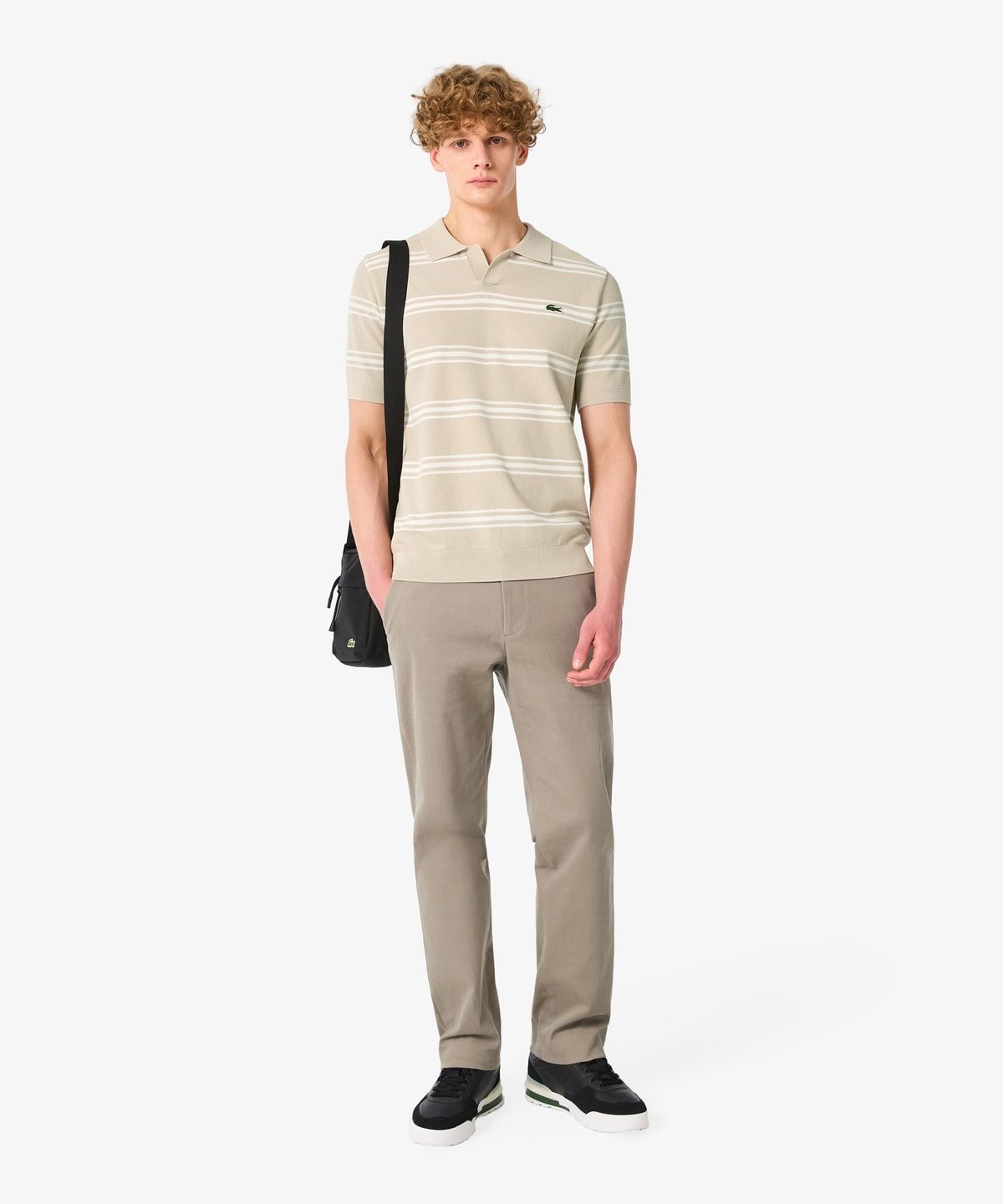 라코스테(LACOSTE) 남성 멀티 스트라이프 반팔 스웨터 폴로 셔츠 PH288E-56N I18