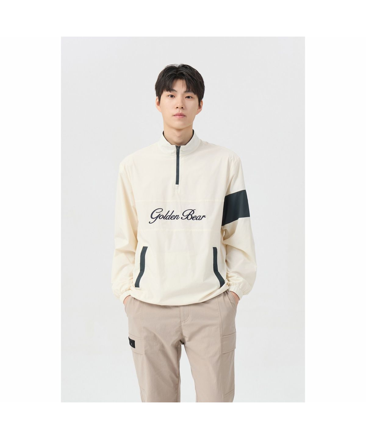 골든베어(GOLDEN BEAR) (남성) Woven Lined Half-Zip Pullover G4TAW26007IVX