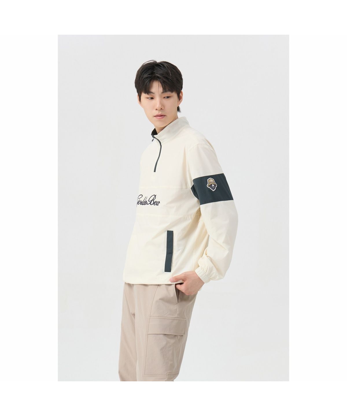 골든베어(GOLDEN BEAR) (남성) Woven Lined Half-Zip Pullover G4TAW26007IVX