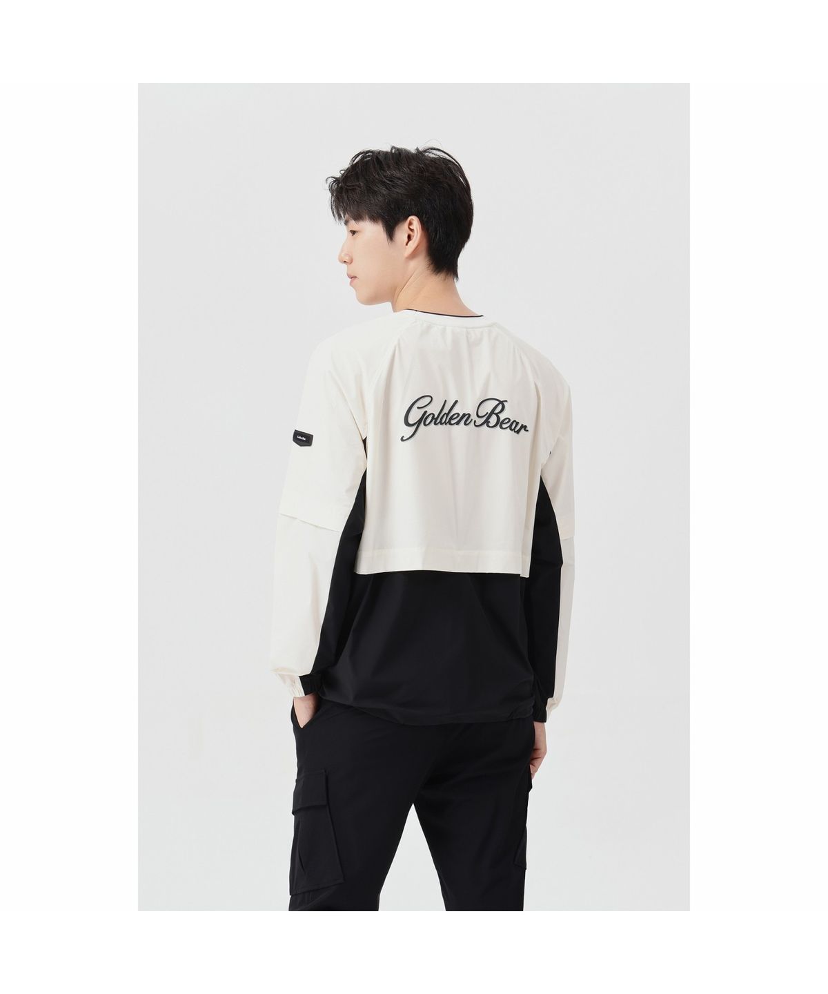 골든베어(GOLDEN BEAR) (남성) Crewneck Mesh Lined Woven Pullover G4TAW26006IVX