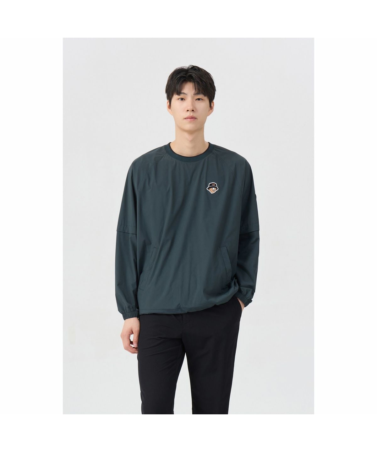 골든베어(GOLDEN BEAR) (남성) Crewneck Mesh Lined Woven Pullover G4TAW26006GRX