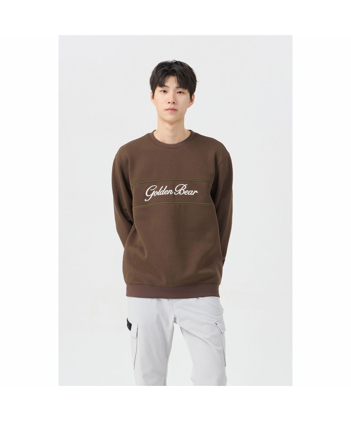 골든베어(GOLDEN BEAR) (남성) Double-faced Crewneck Pullover G4TAW26004BRX