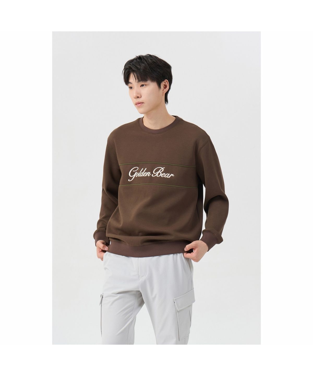 골든베어(GOLDEN BEAR) (남성) Double-faced Crewneck Pullover G4TAW26004BRX