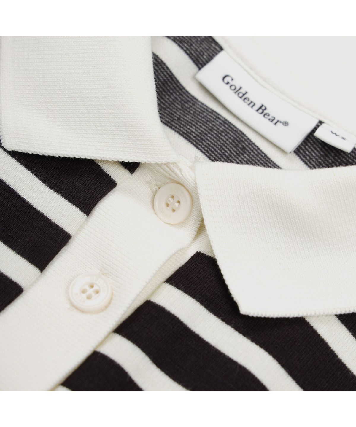 골든베어(GOLDEN BEAR) (여성) Striped Ponte Collar T-shirt G5TAW26007BKX