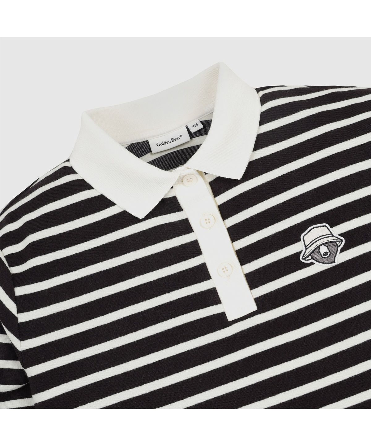 골든베어(GOLDEN BEAR) (여성) Striped Ponte Collar T-shirt G5TAW26007BKX