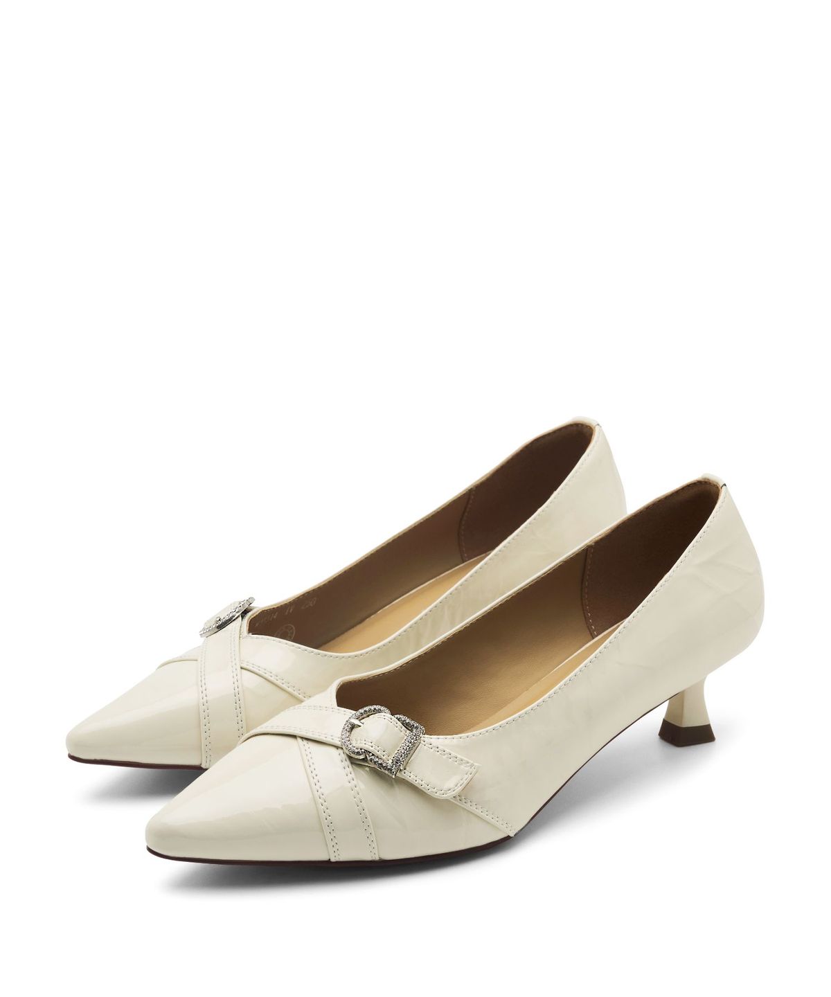 스퍼(SPUR) Rossan v-cut belted pumps 소가죽 포인티드토 에나멜 펌프스 힐 5.5cm -WA9014 (2color)