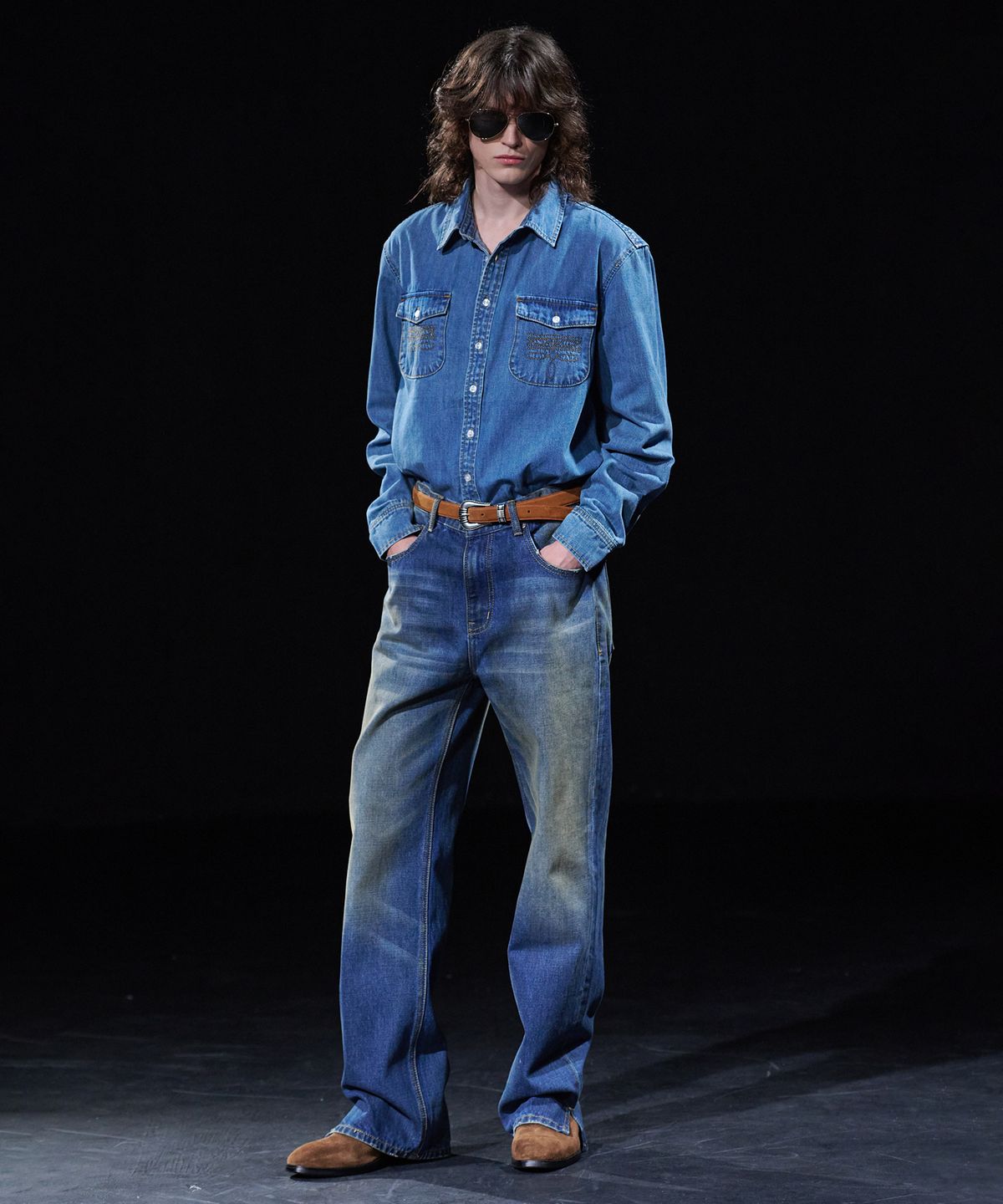 테이크이지(TAKEASY) [DMD] SHANE Straight Denim - Dusty Clay Blue