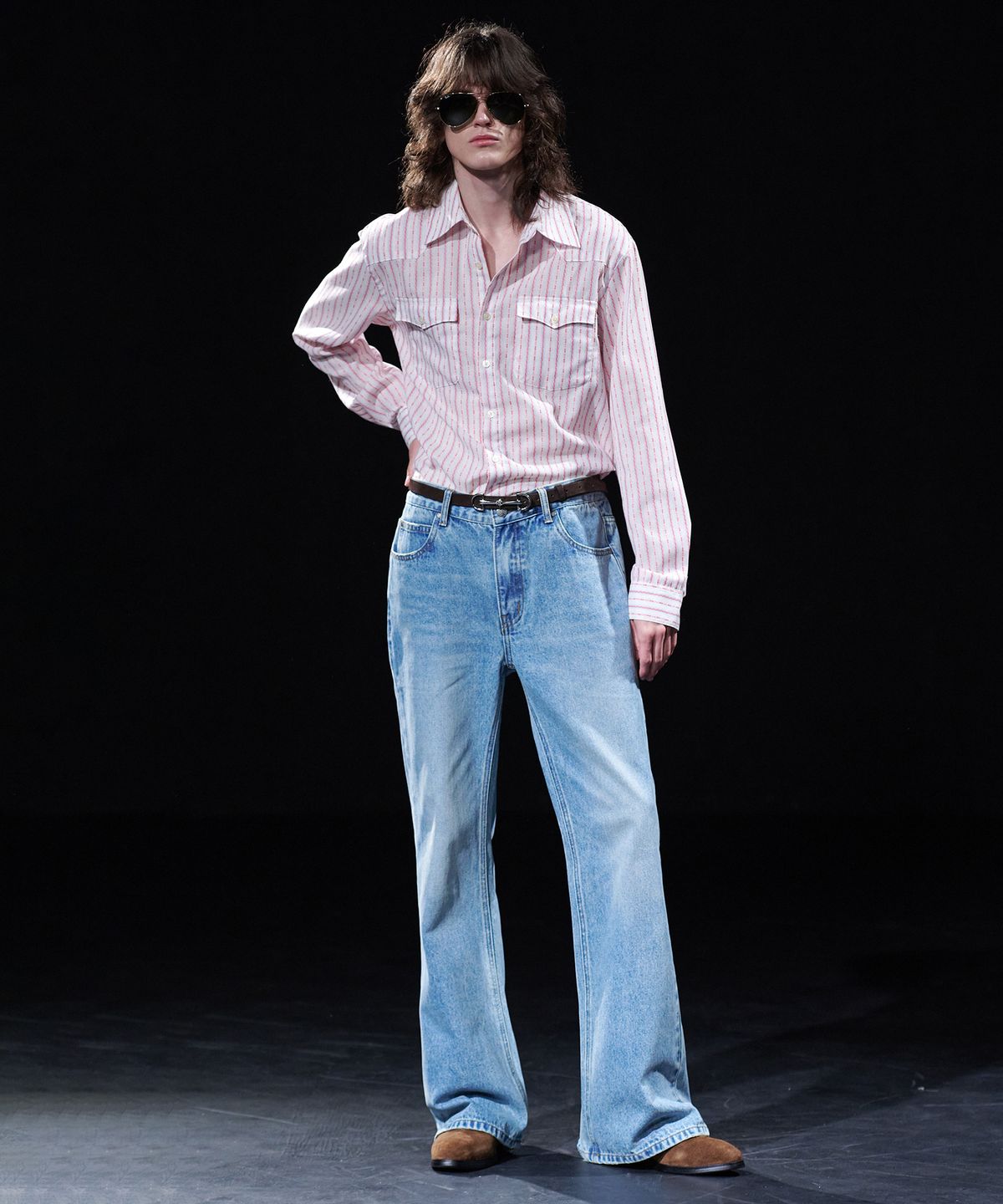 테이크이지(TAKEASY) [DMD] PORTA Flare Denim - Steel Blue