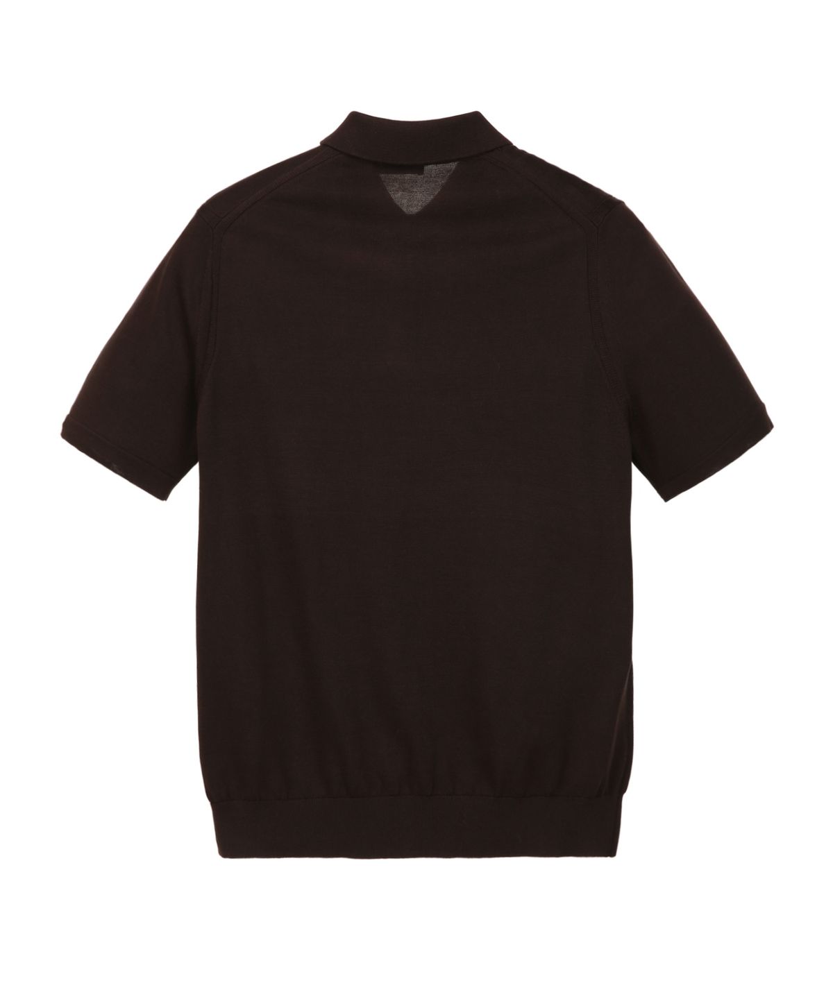 질스튜어트뉴욕 맨(JILLSTUART NEWYORK MEN) [ITALY YARN] 실크코튼 카라 반팔 니트 - 다크브라운 (JNSW6C001W3)