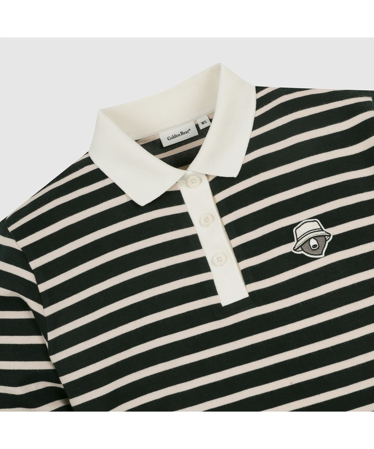 골든베어(GOLDEN BEAR) (여성) Striped Ponte Collar T-shirt G5TAW26007GRX