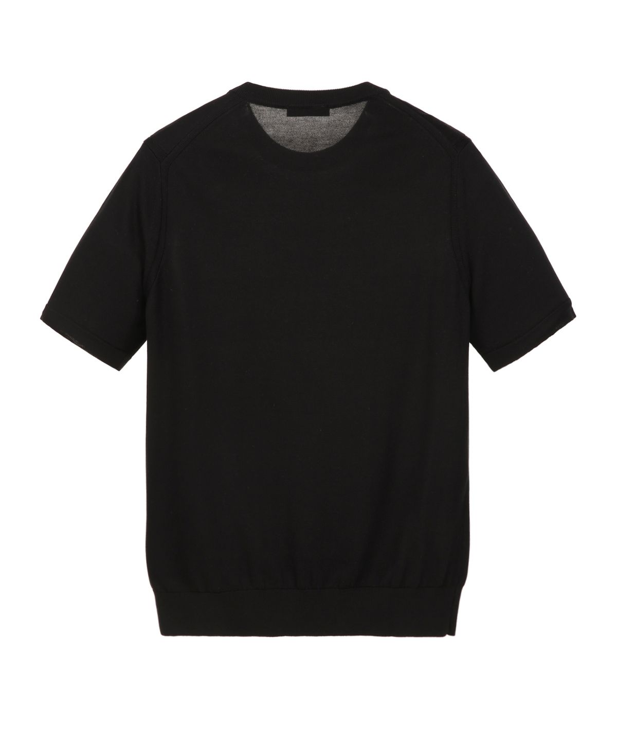 질스튜어트뉴욕 맨(JILLSTUART NEWYORK MEN) [ITALY YARN] 실크코튼 라운드 반팔 니트 - 블랙 (JNSW6C002BK)