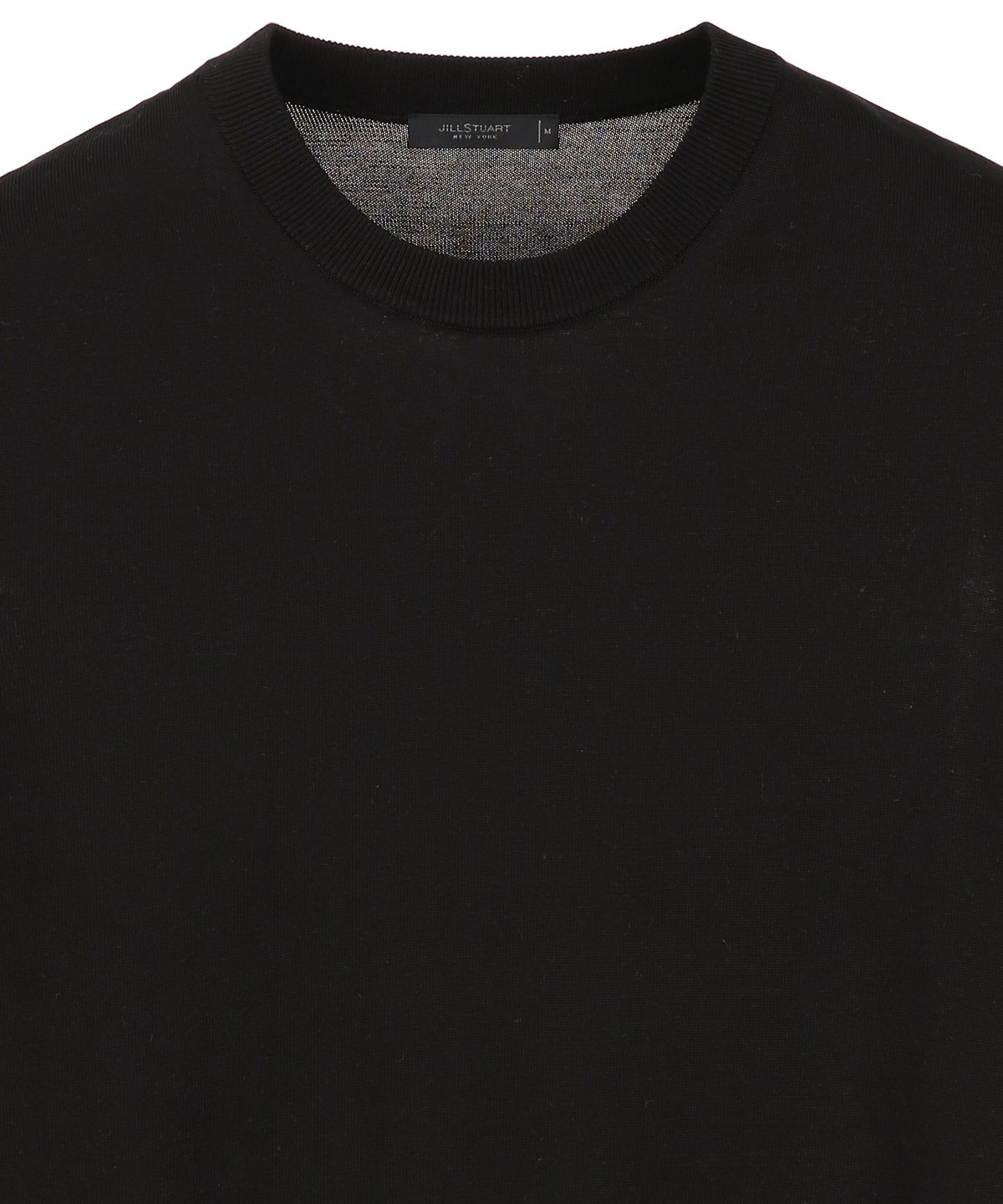 질스튜어트뉴욕 맨(JILLSTUART NEWYORK MEN) [ITALY YARN] 실크코튼 라운드 반팔 니트 - 블랙 (JNSW6C002BK)