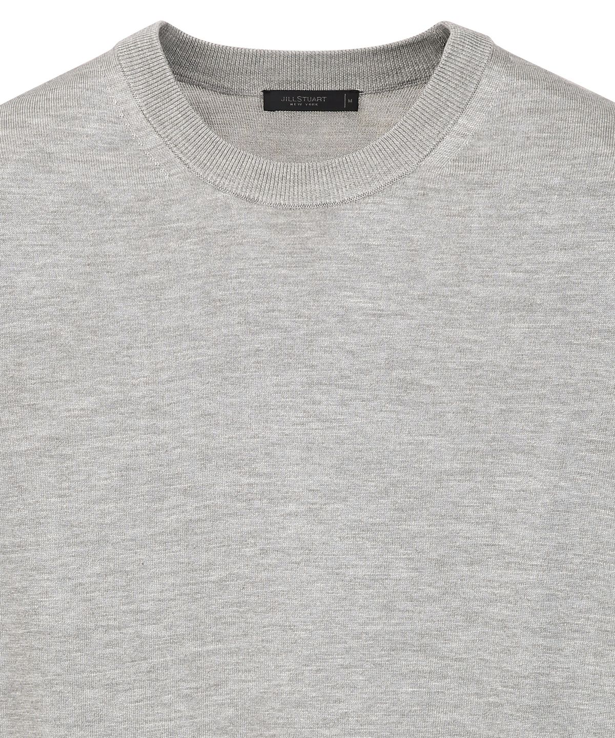 질스튜어트뉴욕 맨(JILLSTUART NEWYORK MEN) [ITALY YARN] 실크코튼 라운드 반팔 니트 - 그레이 (JNSW6C002G2)