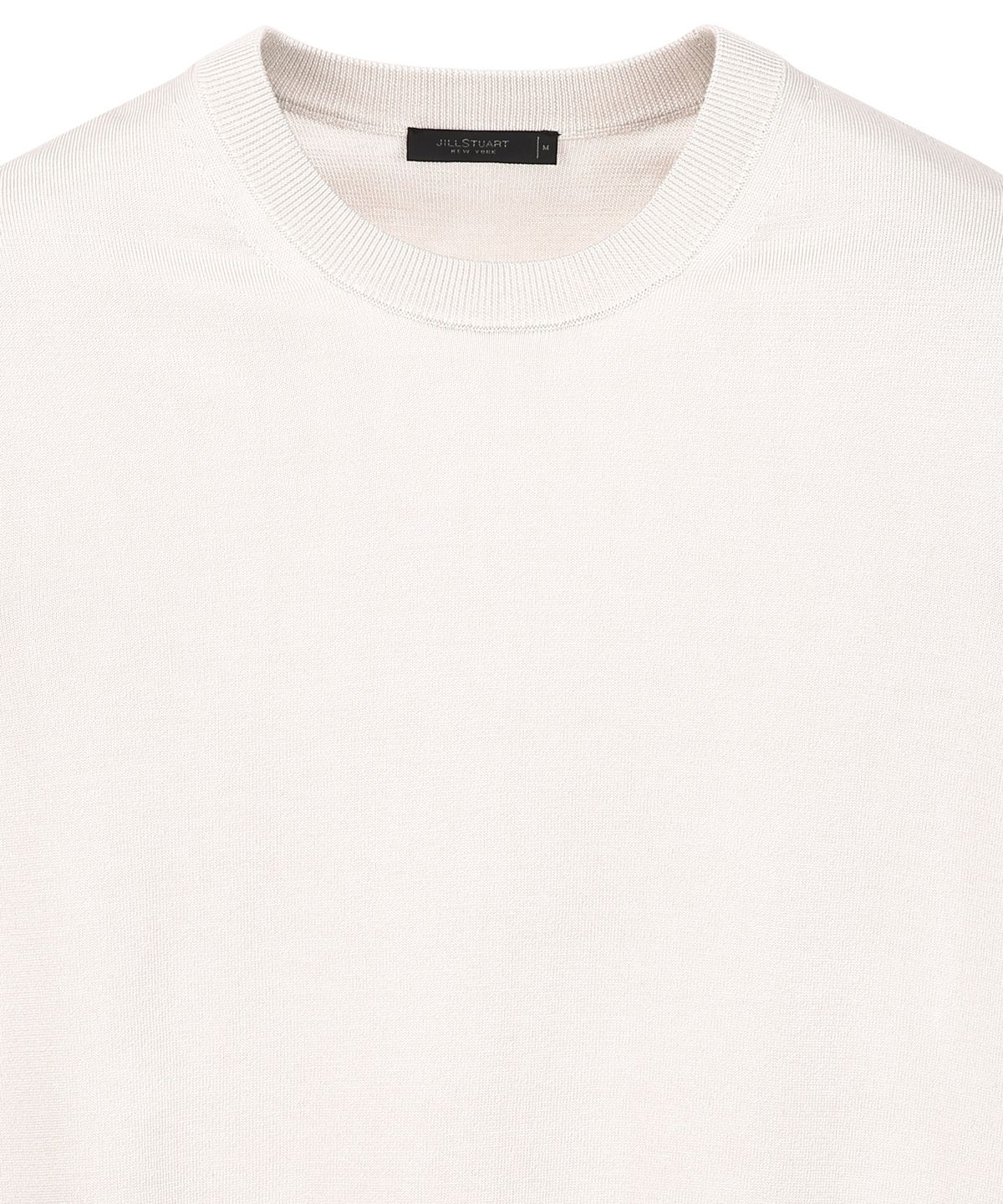 질스튜어트뉴욕 맨(JILLSTUART NEWYORK MEN) [ITALY YARN] 실크코튼 라운드 반팔 니트 - 라이트베이지 (JNSW6C002I1)