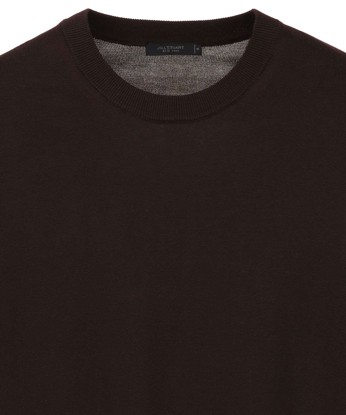 질스튜어트뉴욕 맨(JILLSTUART NEWYORK MEN) [ITALY YARN] 실크코튼 라운드 반팔 니트 - 다크브라운 (JNSW6C002W3)