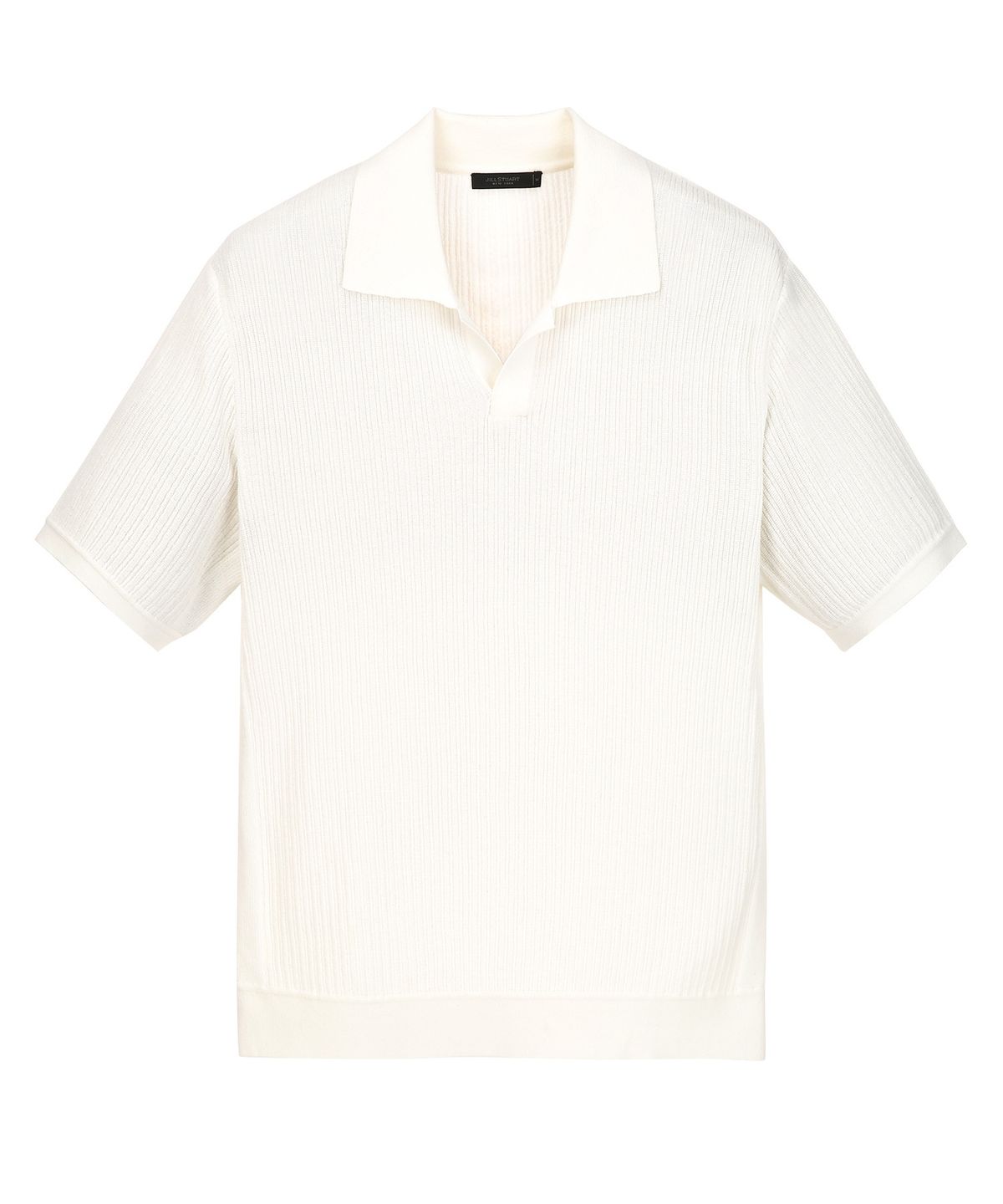 질스튜어트뉴욕 맨(JILLSTUART NEWYORK MEN) [Pleats] 플리츠 오픈카라 니트 - 아이보리 (JNSW6C003IV)