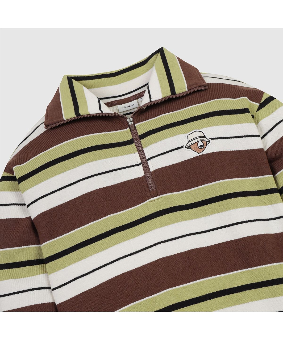 골든베어(GOLDEN BEAR) (여성) Stripe Half Zip-up T-shirt G5TAW26002BRX