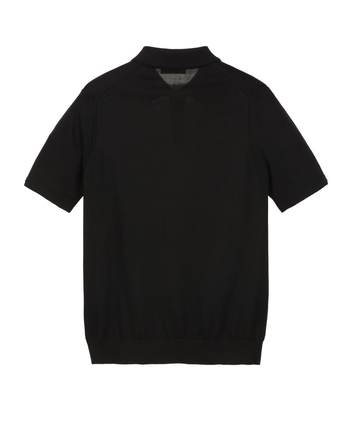 질스튜어트뉴욕 맨(JILLSTUART NEWYORK MEN) [ITALY YARN] 실크코튼 카라 반팔 니트 - 블랙 (JNSW6C001BK)