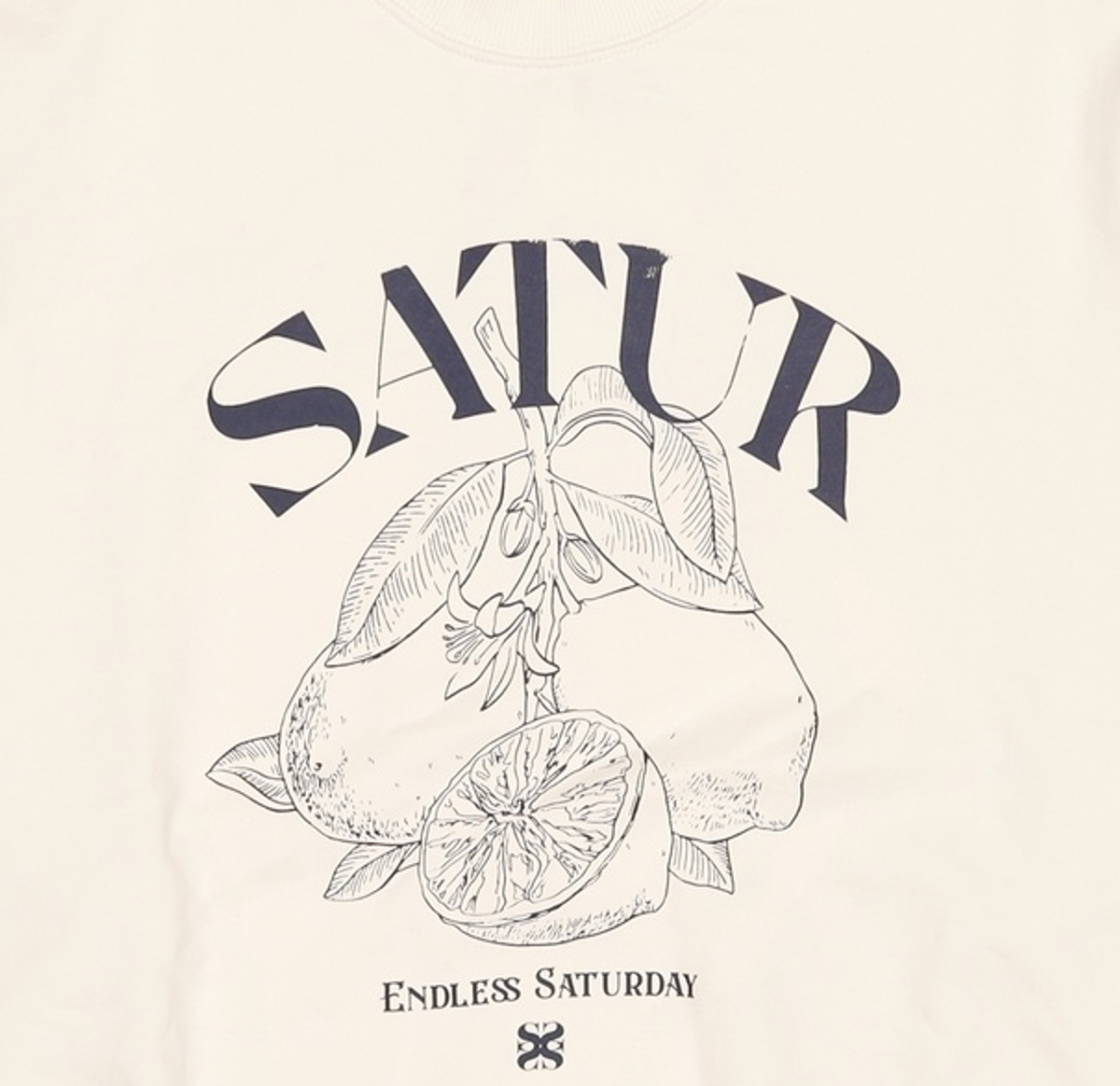 세터(SATUR) 카프리 시트론 드로잉 그래픽 스웨트셔츠 리조트 크림 WS