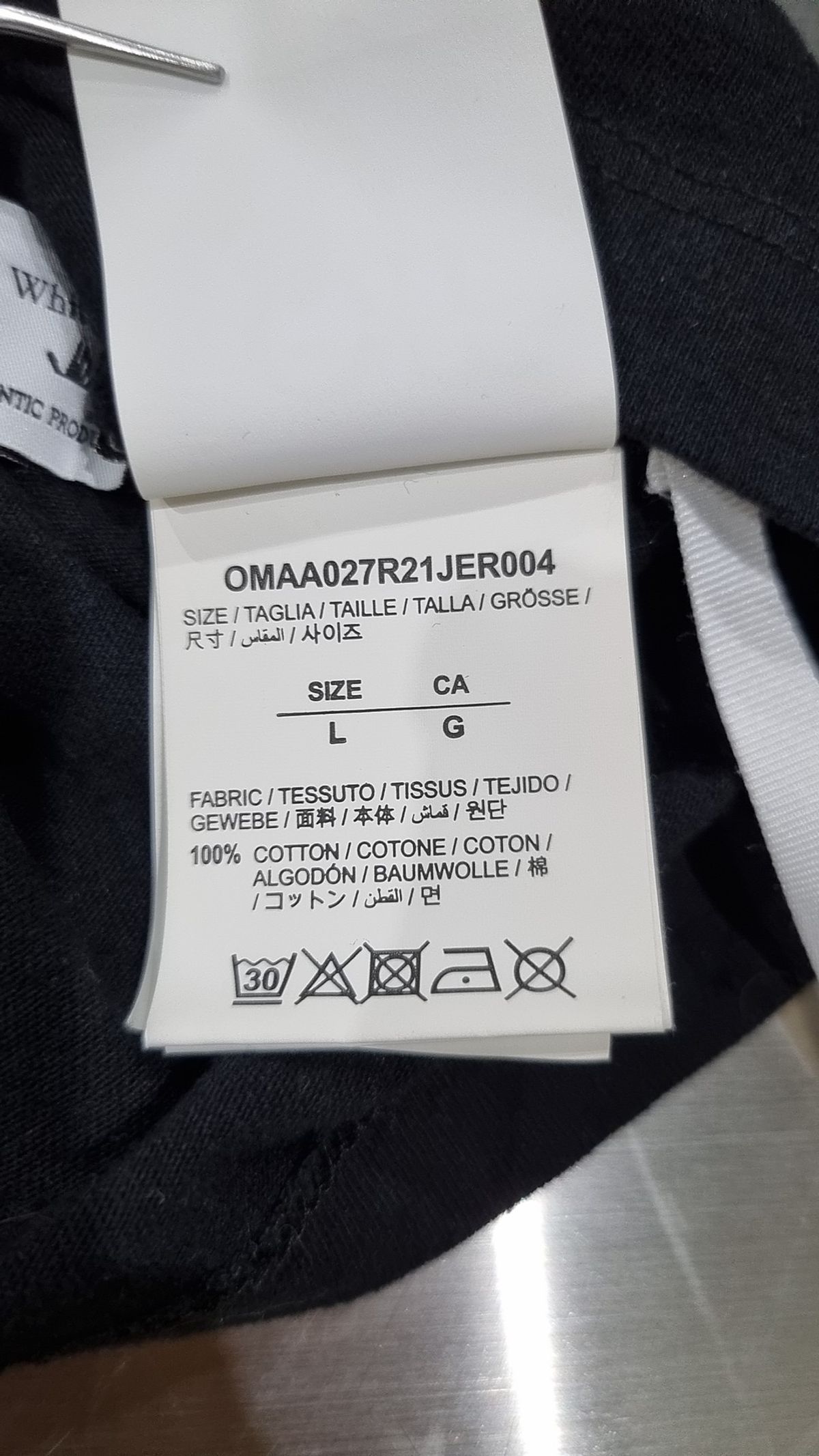오프화이트(OFF-WHITE) 카라바조 S/S 티셔츠 반팔 (블랙) L