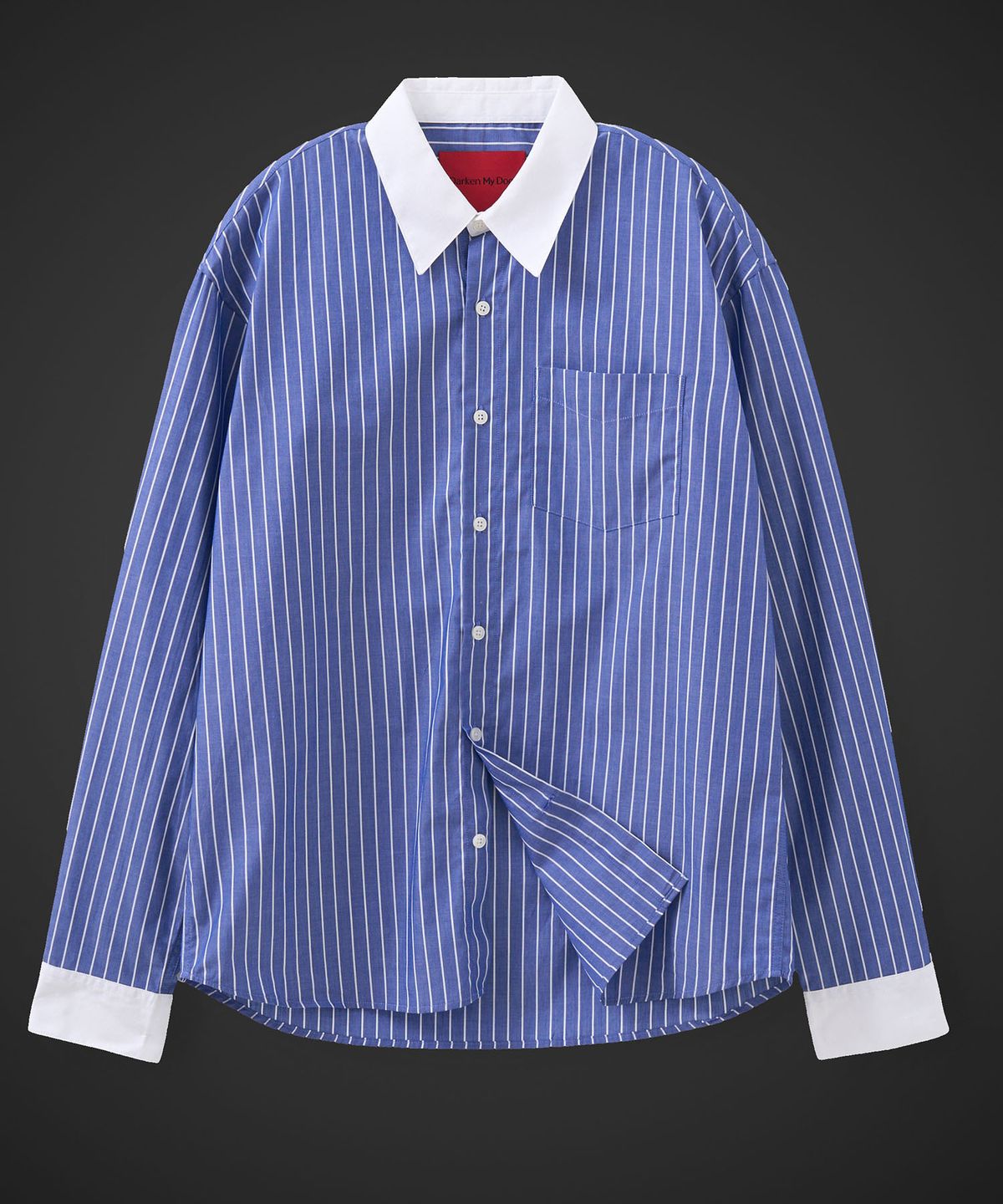 테이크이지(TAKEASY) [DMD] VEIL SL SHIRT - Blue Bold Stripe