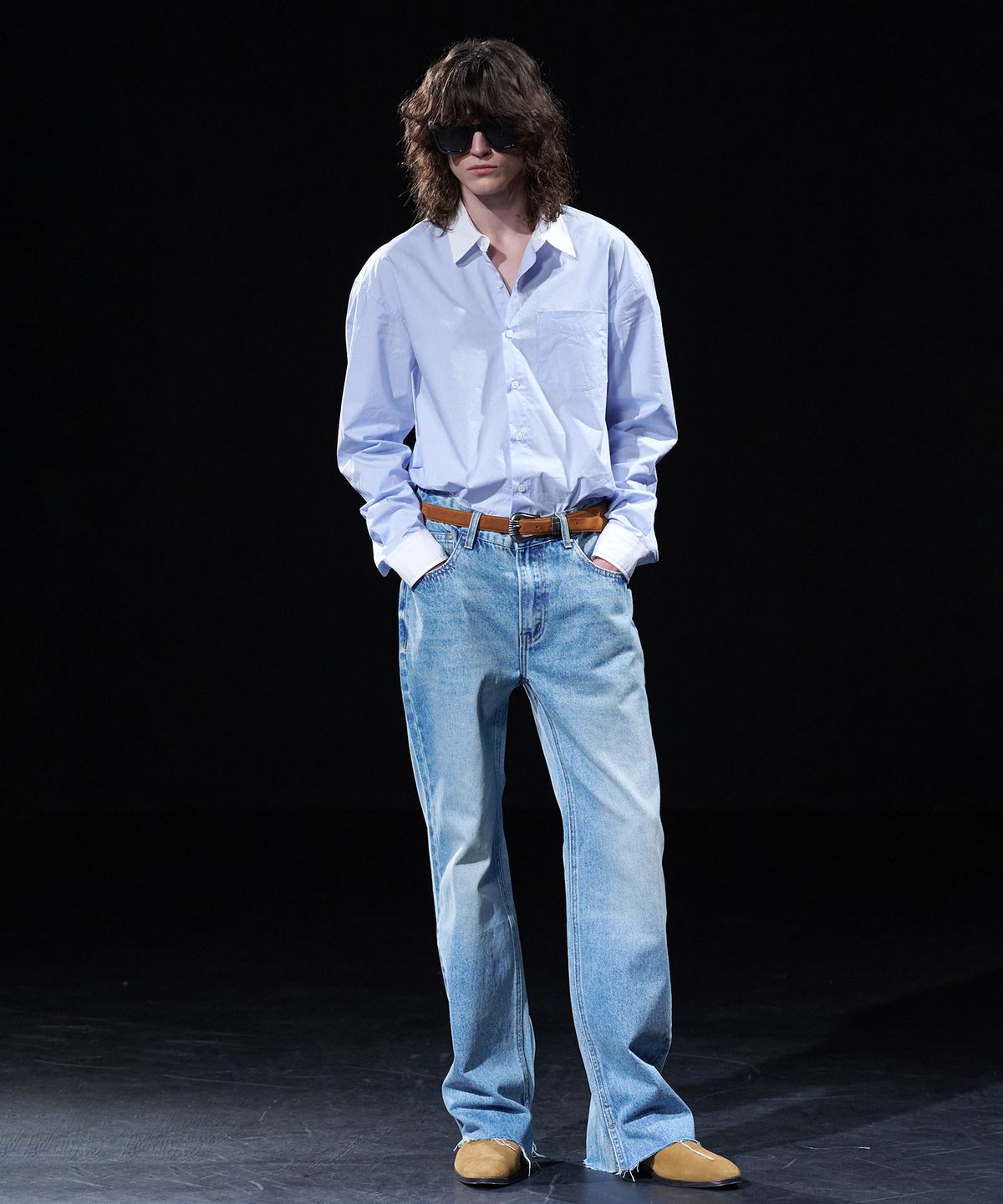 테이크이지(TAKEASY) [DMD] VEIL SL SHIRT - Sky Blue