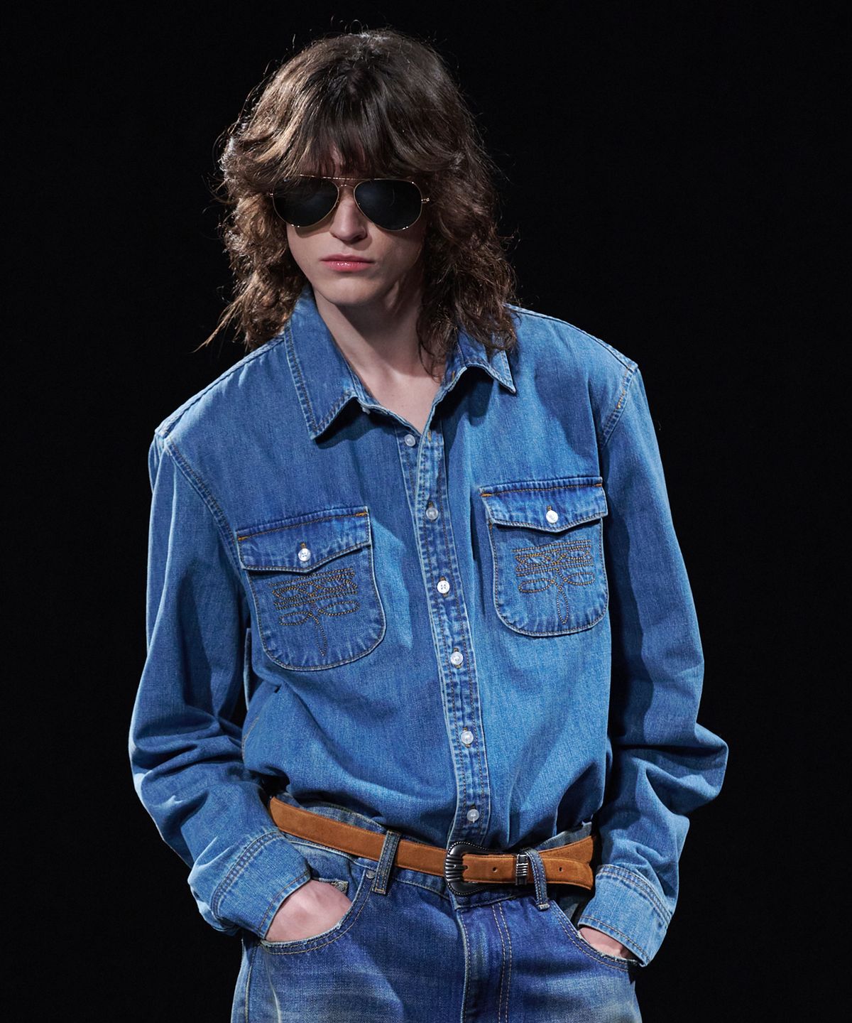 테이크이지(TAKEASY) [DMD] TRACE WT SHIRT - Medium Blue