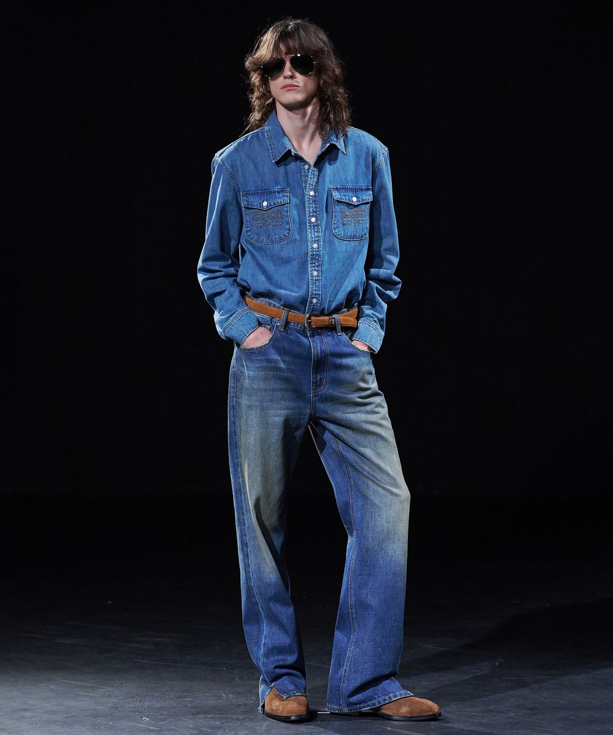 테이크이지(TAKEASY) [DMD] TRACE WT SHIRT - Medium Blue
