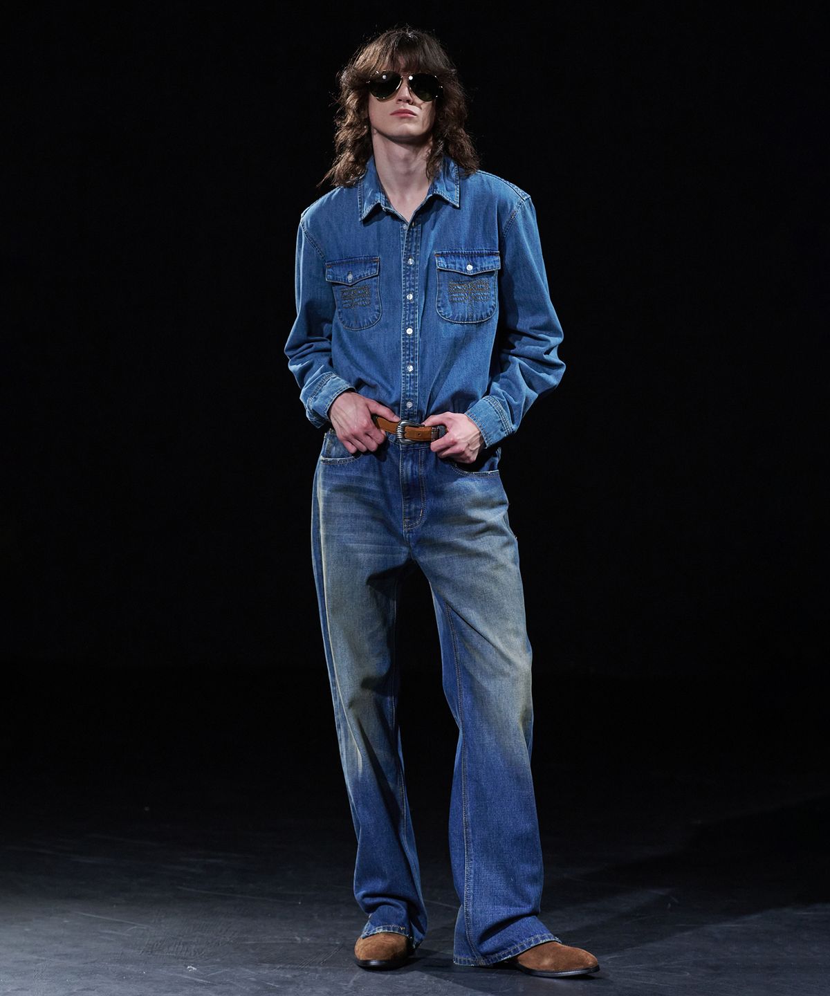 테이크이지(TAKEASY) [DMD] TRACE WT SHIRT - Medium Blue