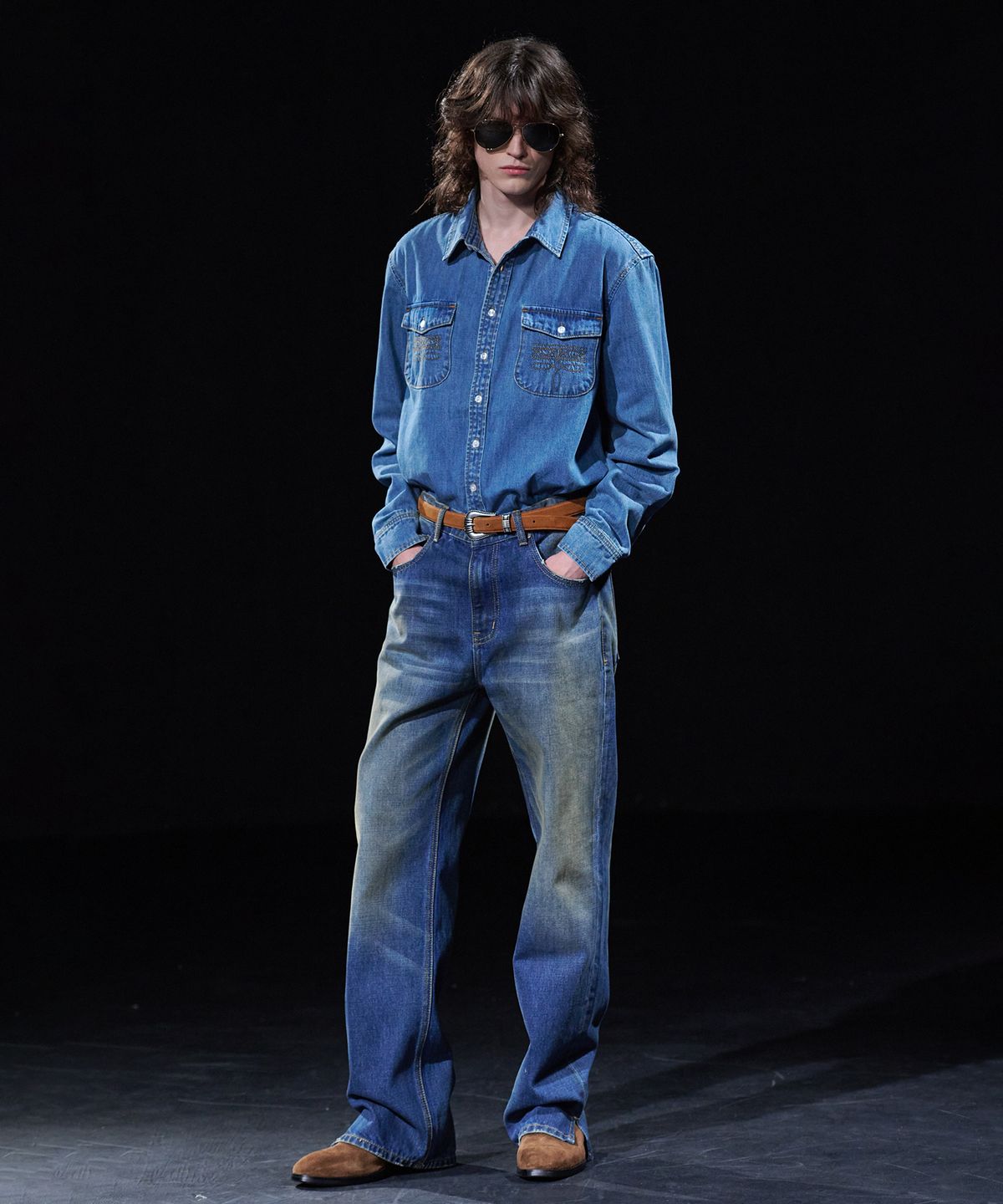 테이크이지(TAKEASY) [DMD] TRACE WT SHIRT - Medium Blue