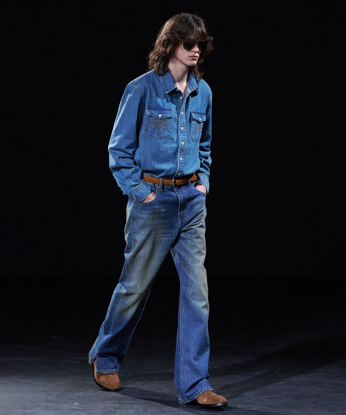 테이크이지(TAKEASY) [DMD] TRACE WT SHIRT - Medium Blue