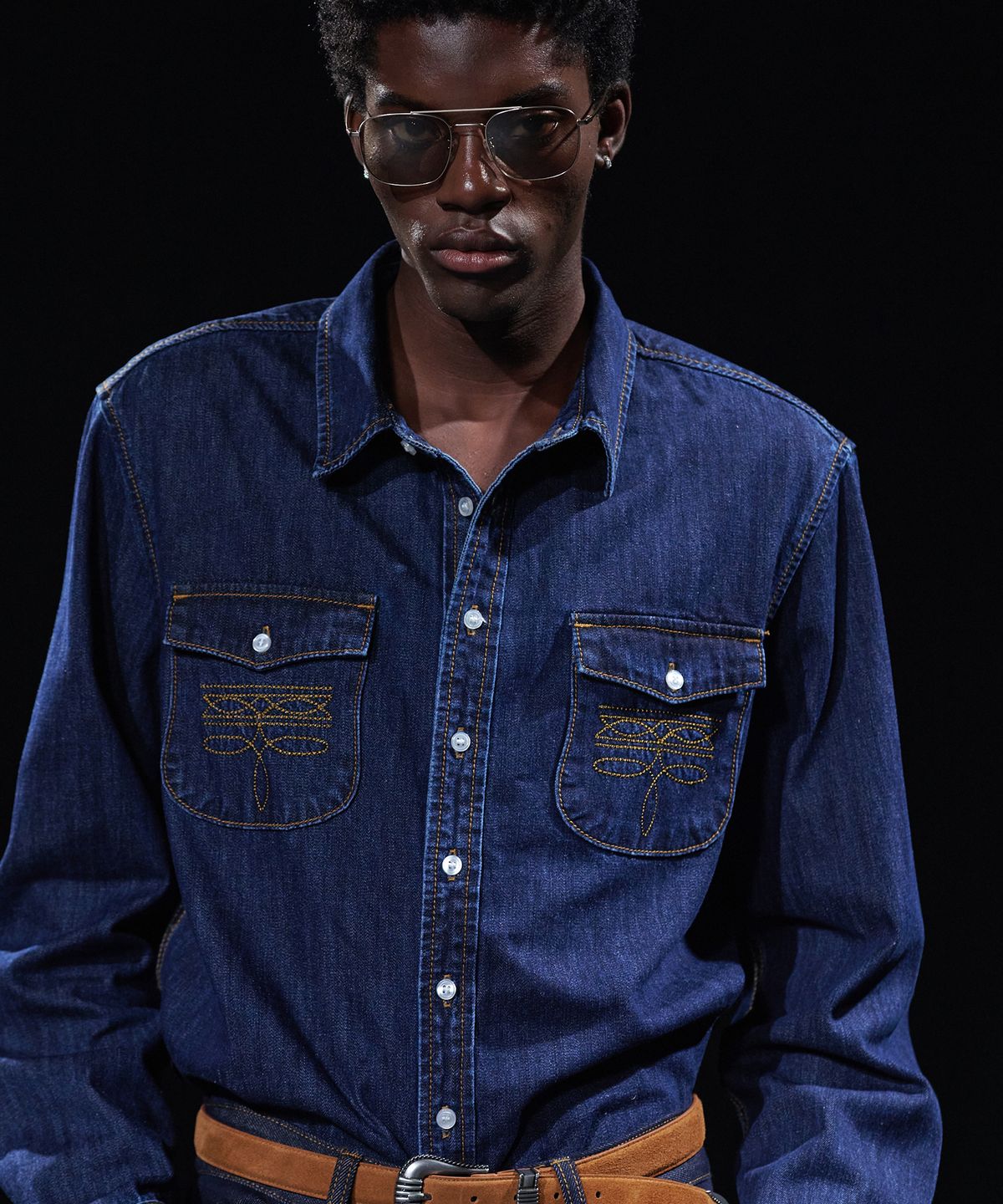 테이크이지(TAKEASY) [DMD] TRACE WT SHIRT - Dark Blue