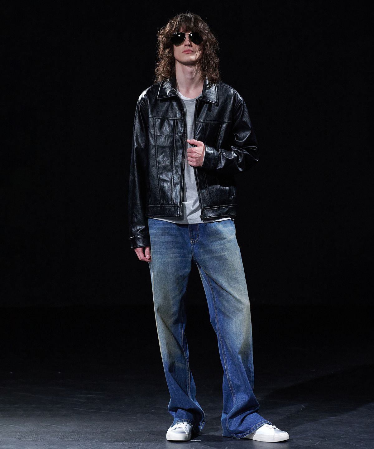 테이크이지(TAKEASY) [DMD] SEGMENT LEATHER JACKET - Black