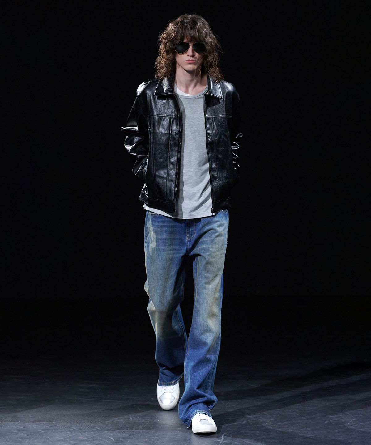 테이크이지(TAKEASY) [DMD] SEGMENT LEATHER JACKET - Black
