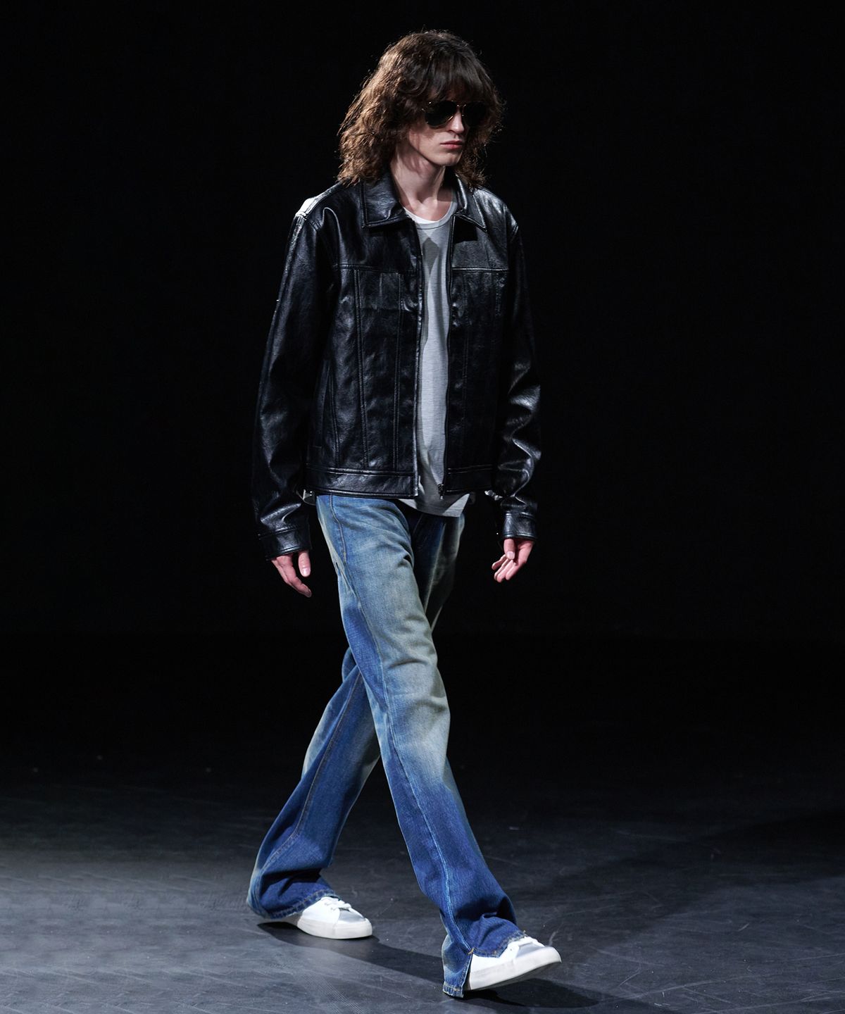 테이크이지(TAKEASY) [DMD] SEGMENT LEATHER JACKET - Black