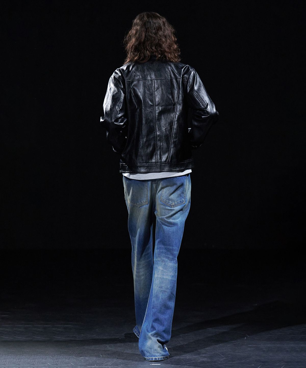 테이크이지(TAKEASY) [DMD] SEGMENT LEATHER JACKET - Black