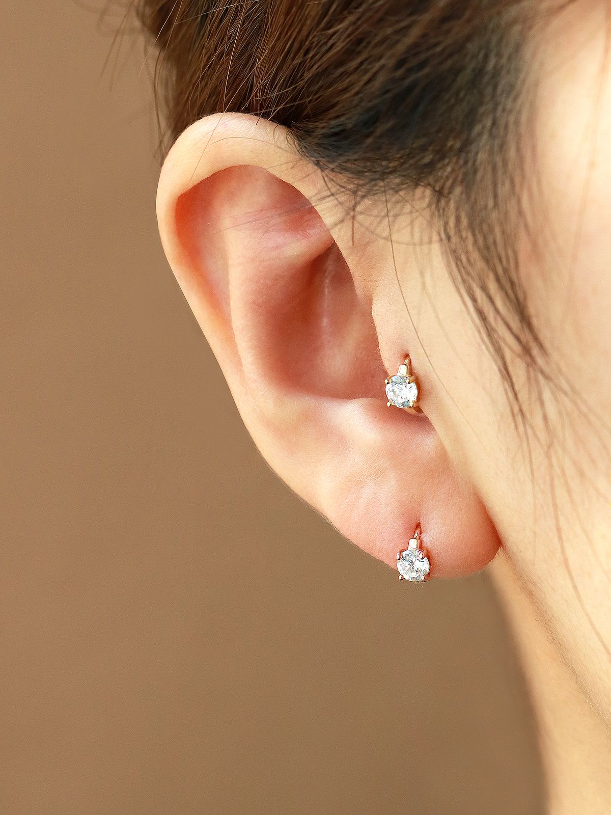 미니멀피어싱(MINIMALPIERCING) 14K 큐빅 링피어싱 원터치 링귀걸이