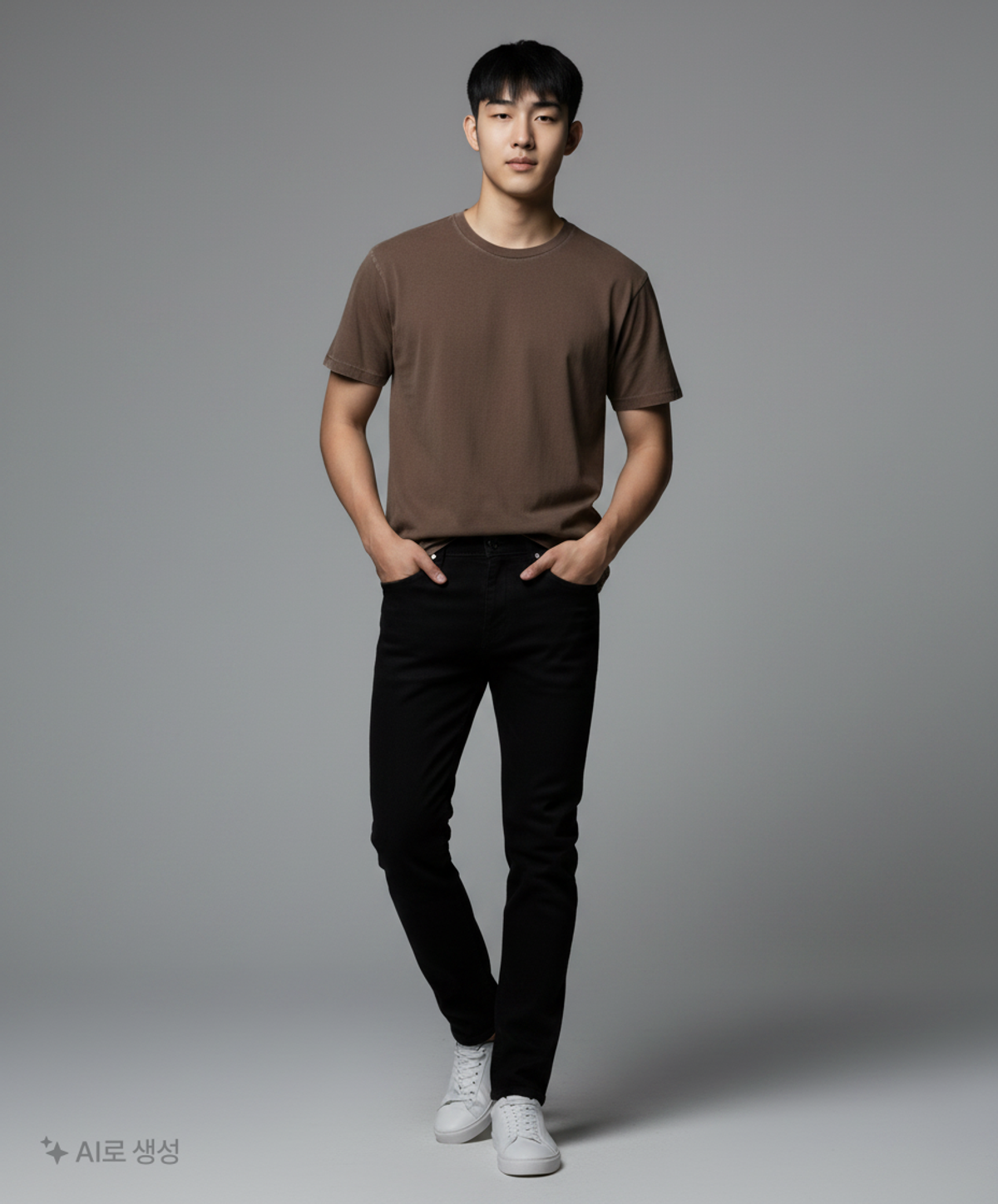 무신사 스탠다드(MUSINSA STANDARD) 피그먼트 릴렉스드 크루 넥 티셔츠 [브라운] L