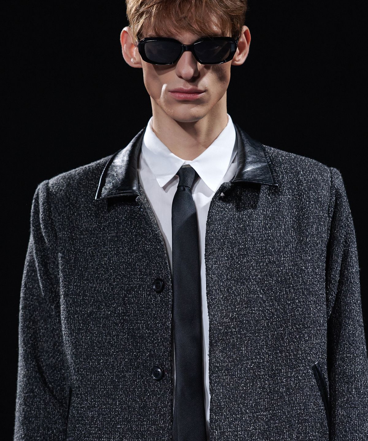 테이크이지(TAKEASY) [DMD] ALTERED TWEED JACKET - Black