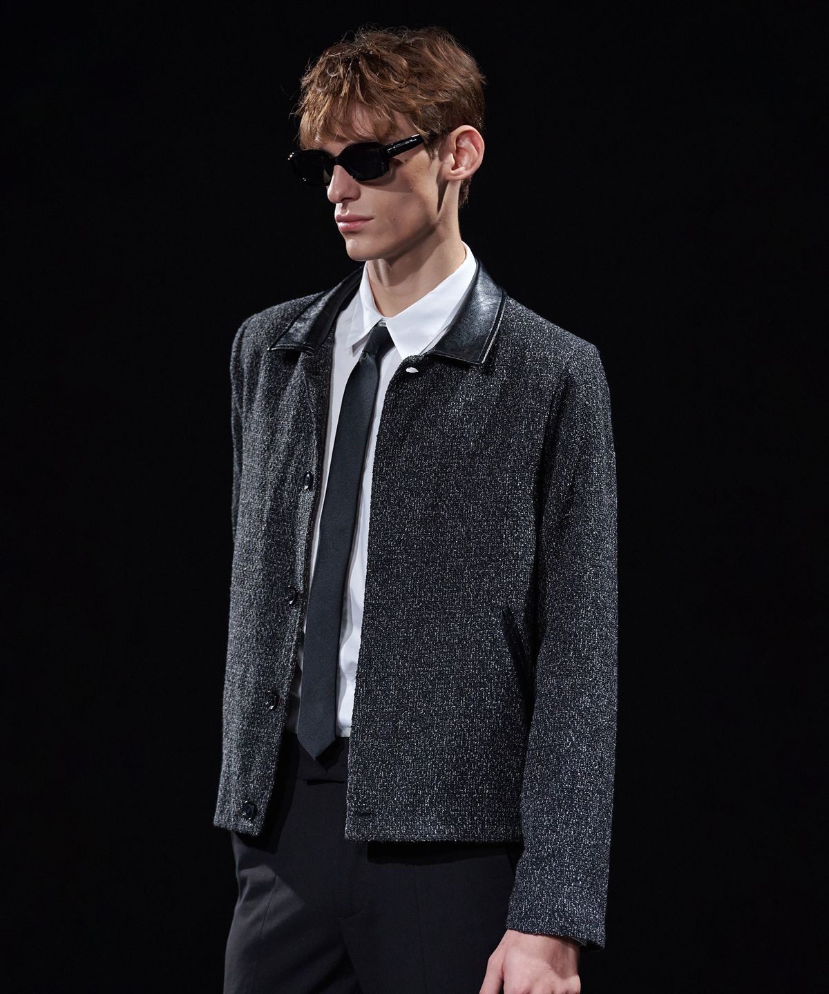 테이크이지(TAKEASY) [DMD] ALTERED TWEED JACKET - Black