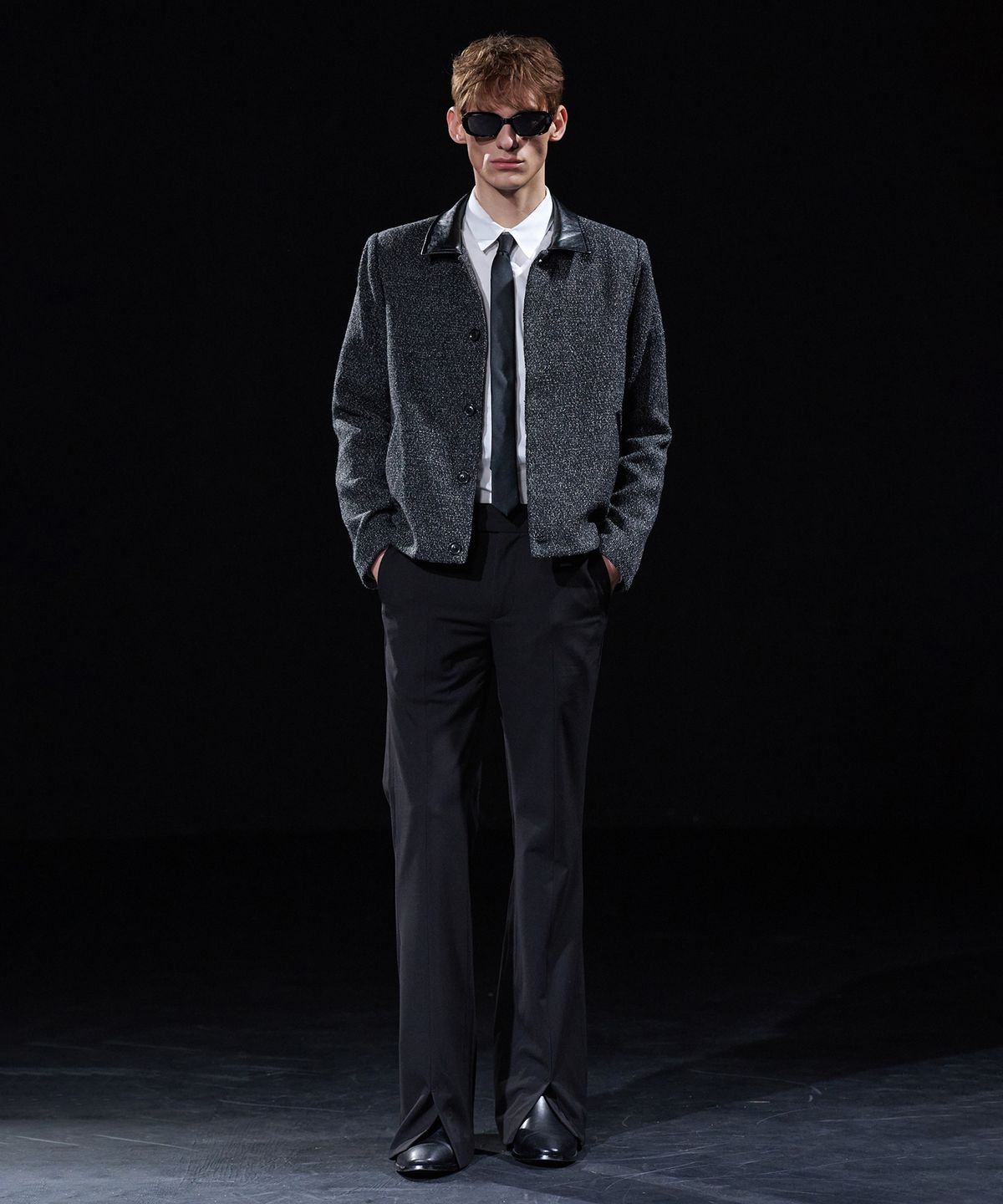 테이크이지(TAKEASY) [DMD] ALTERED TWEED JACKET - Black