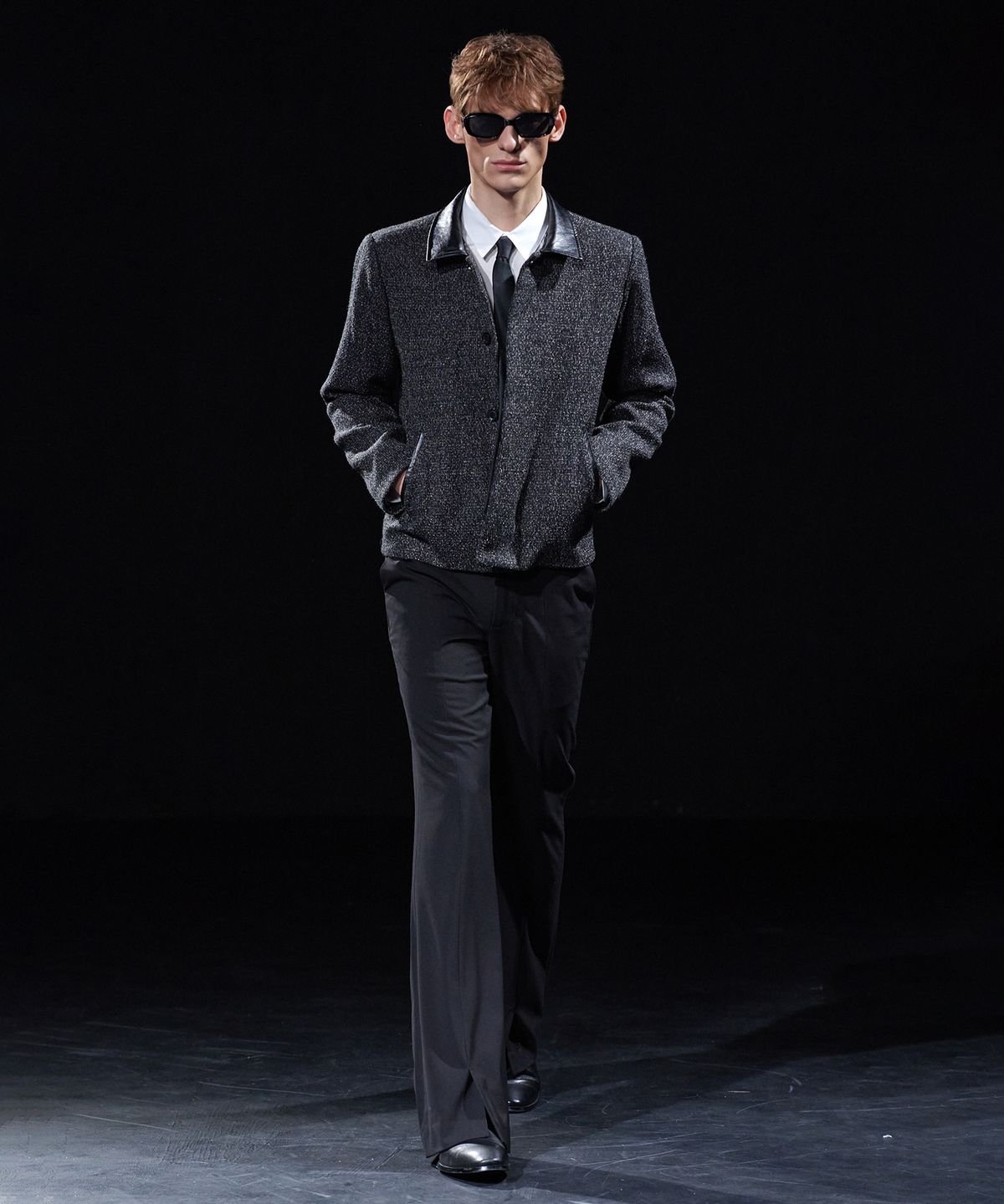 테이크이지(TAKEASY) [DMD] ALTERED TWEED JACKET - Black