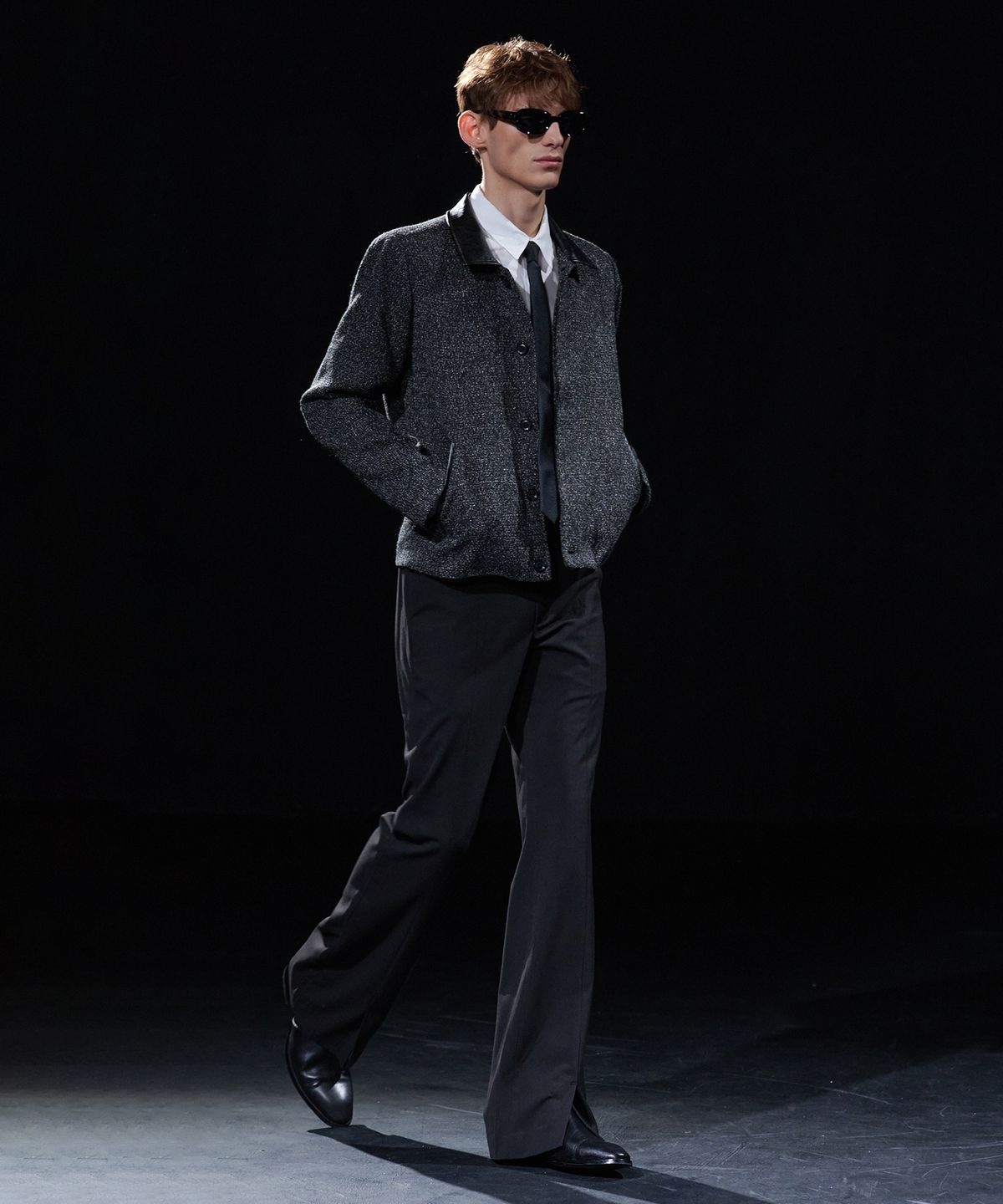 테이크이지(TAKEASY) [DMD] ALTERED TWEED JACKET - Black