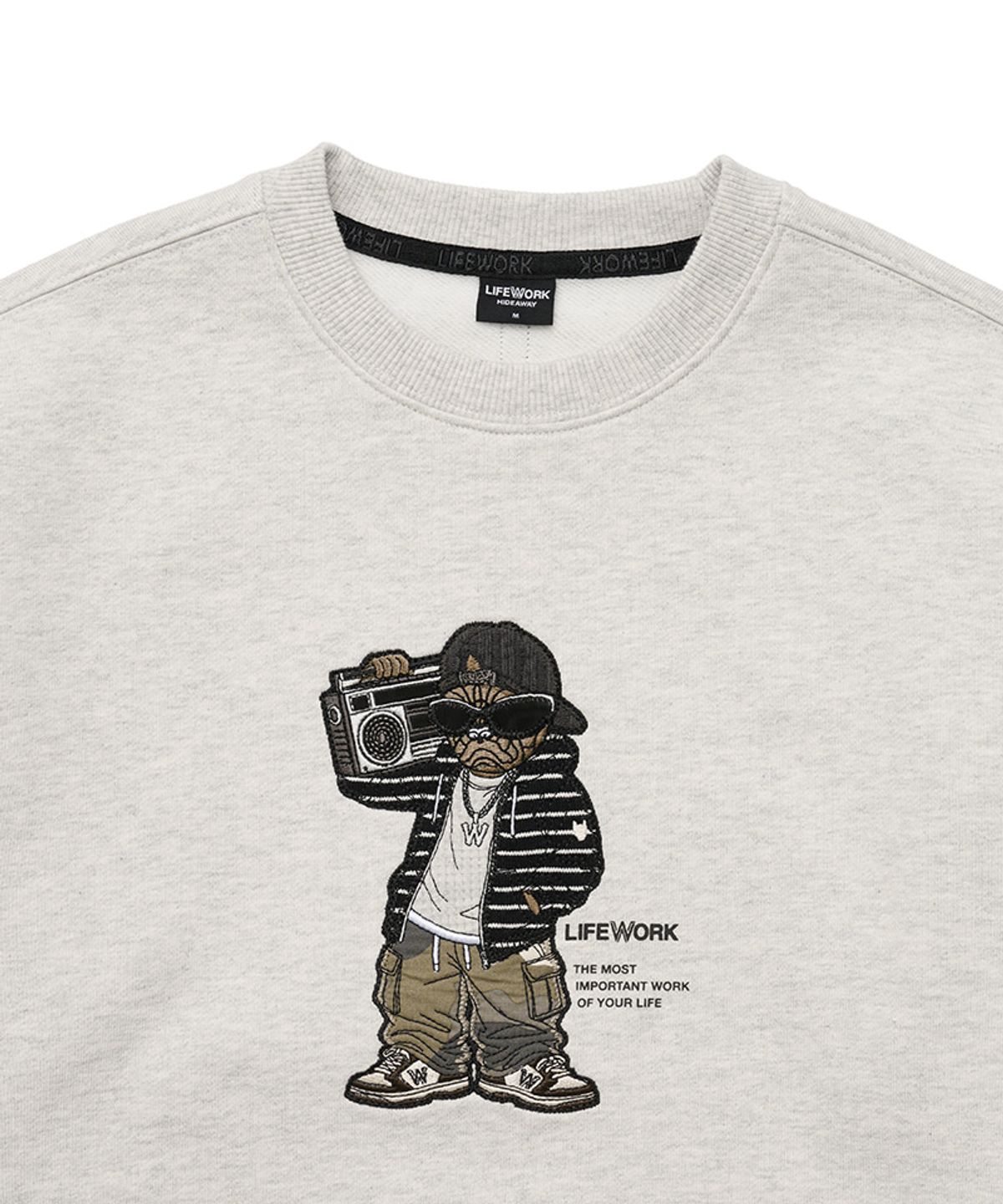 라이프워크 키즈(LIFEWORK KIDS) 키즈) 붐박스 힙독 아플리케 맨투맨