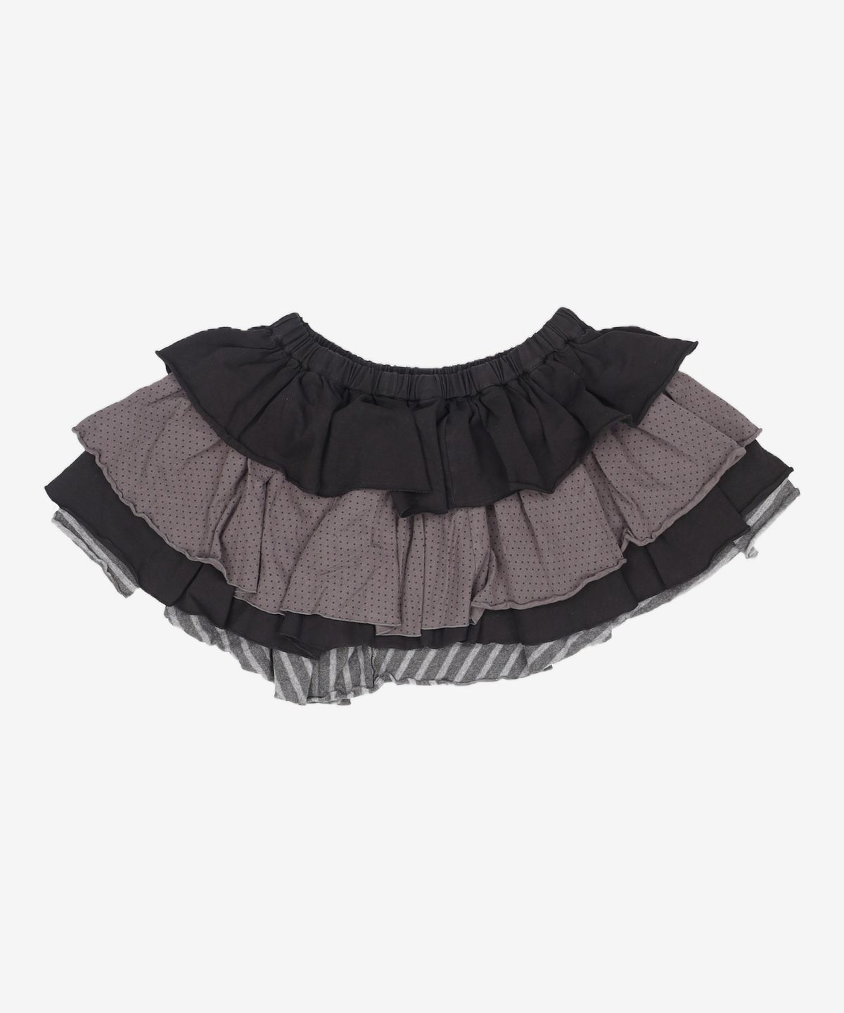 뚜오미오(TUOMIO) BANDED LAYERED SKIRT [BLACK] FREE