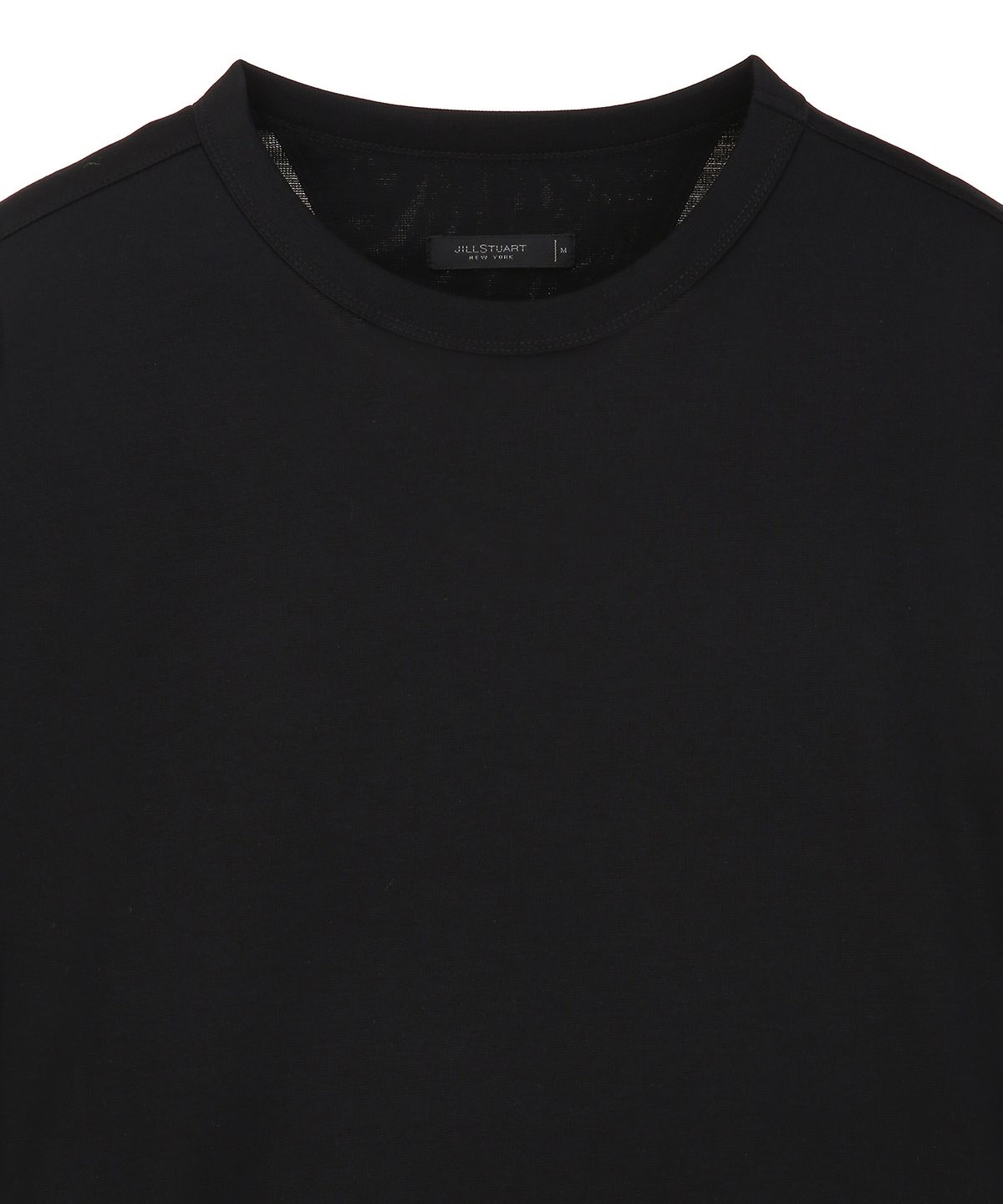 질스튜어트뉴욕 맨(JILLSTUART NEWYORK MEN) 리브드 베이직 라운드 티셔츠 - 블랙 (JNTS6C001BK)