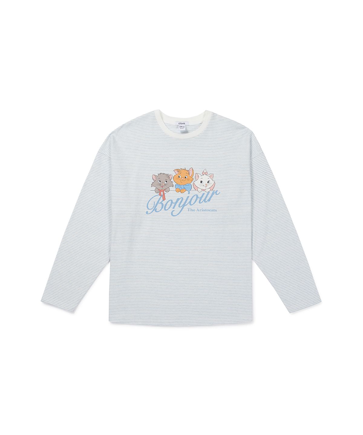 클로브(CLOVE) [26FW clove] Aristocats_Stripe T-Shirt (Light Blue)