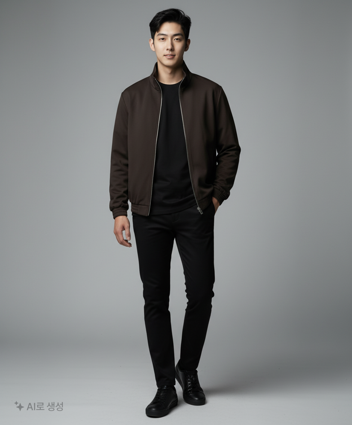 무신사 스탠다드(MUSINSA STANDARD) 크레이프 하이넥 블루종 재킷 [블랙] M