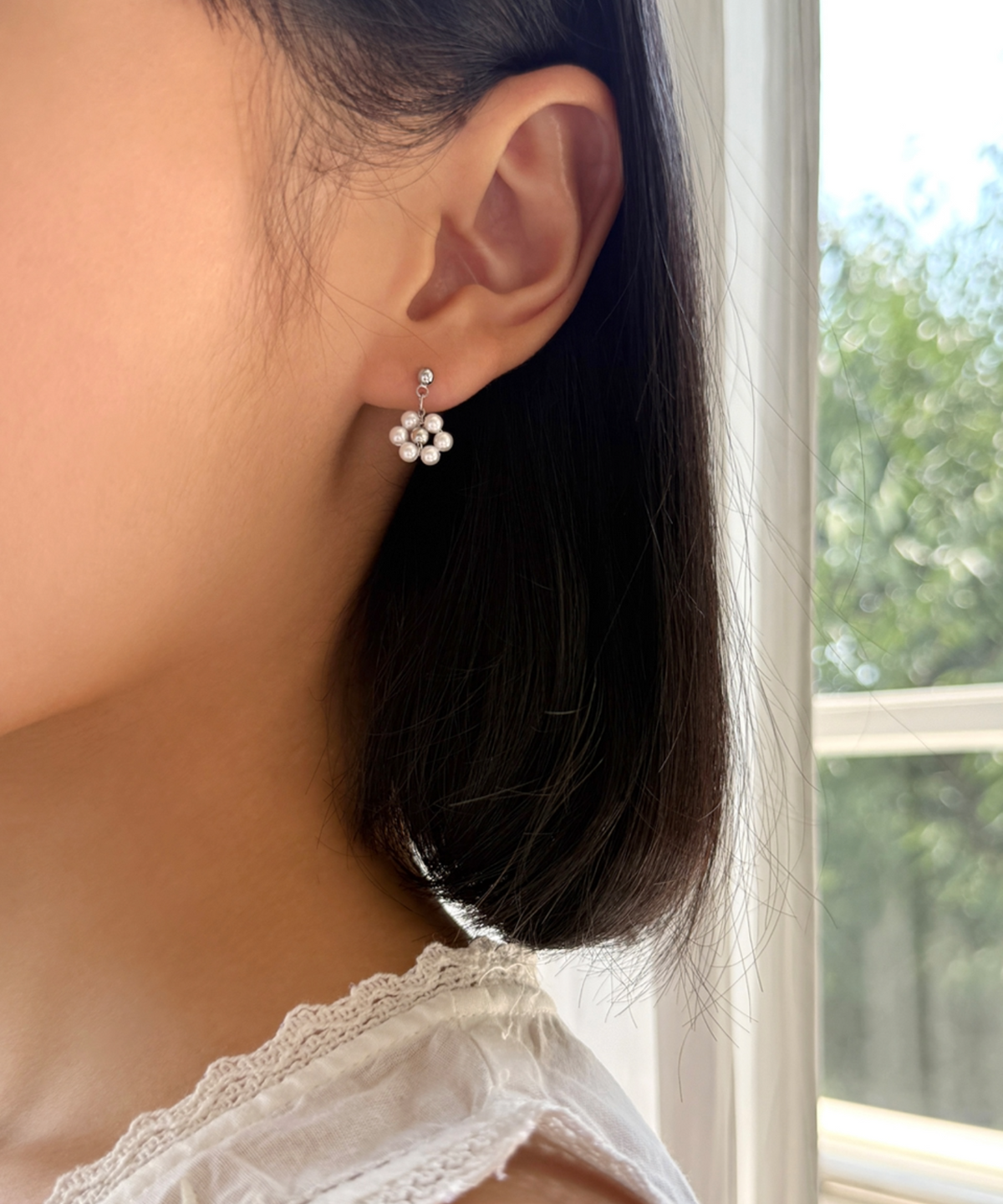 판타스틱 플래닛(FANTASTIC PLANET) mini floral earrings (PEARL)